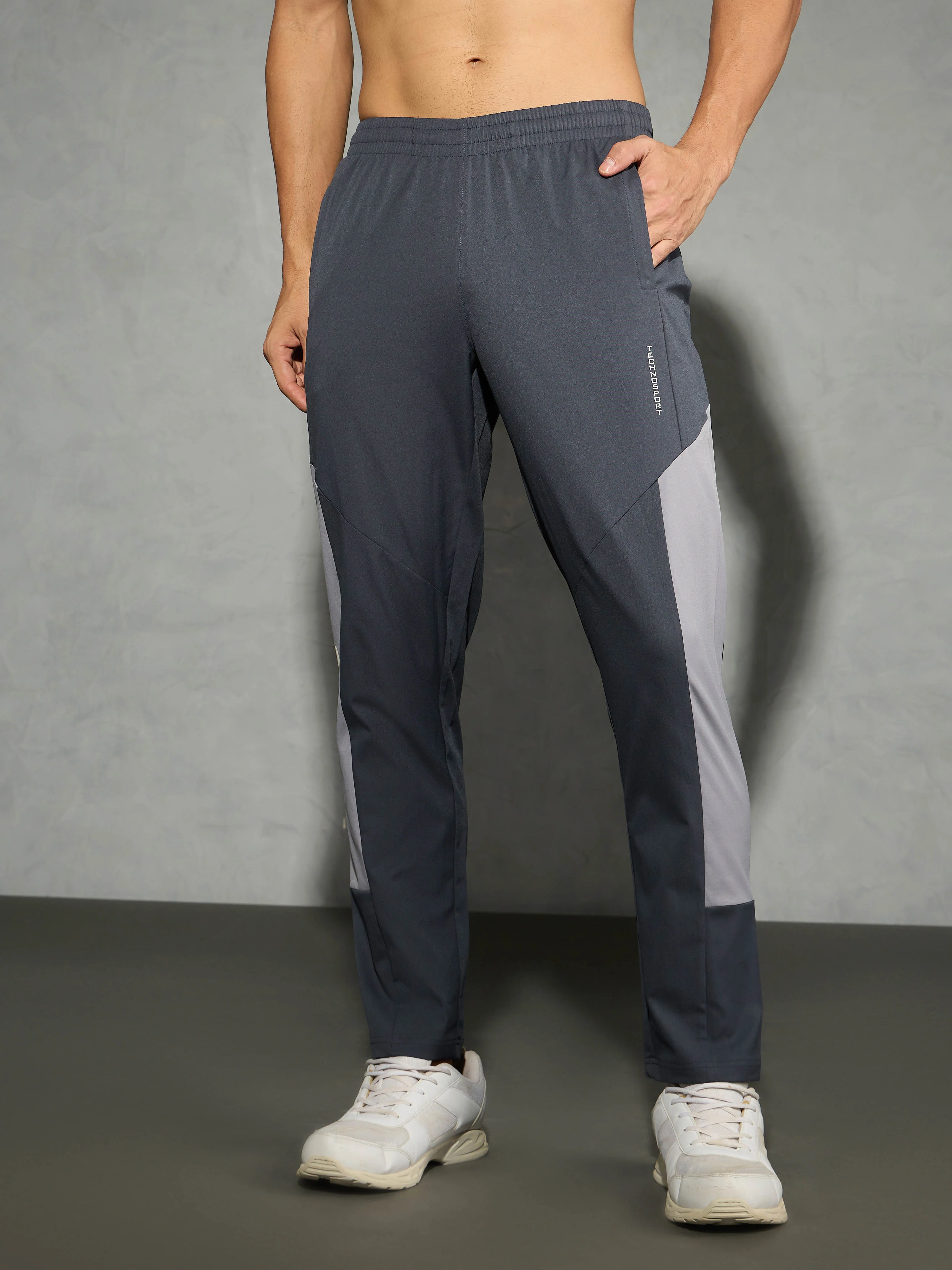 Men Colorblock Slim Fit Trackpants with TS FLEXI - Image 2