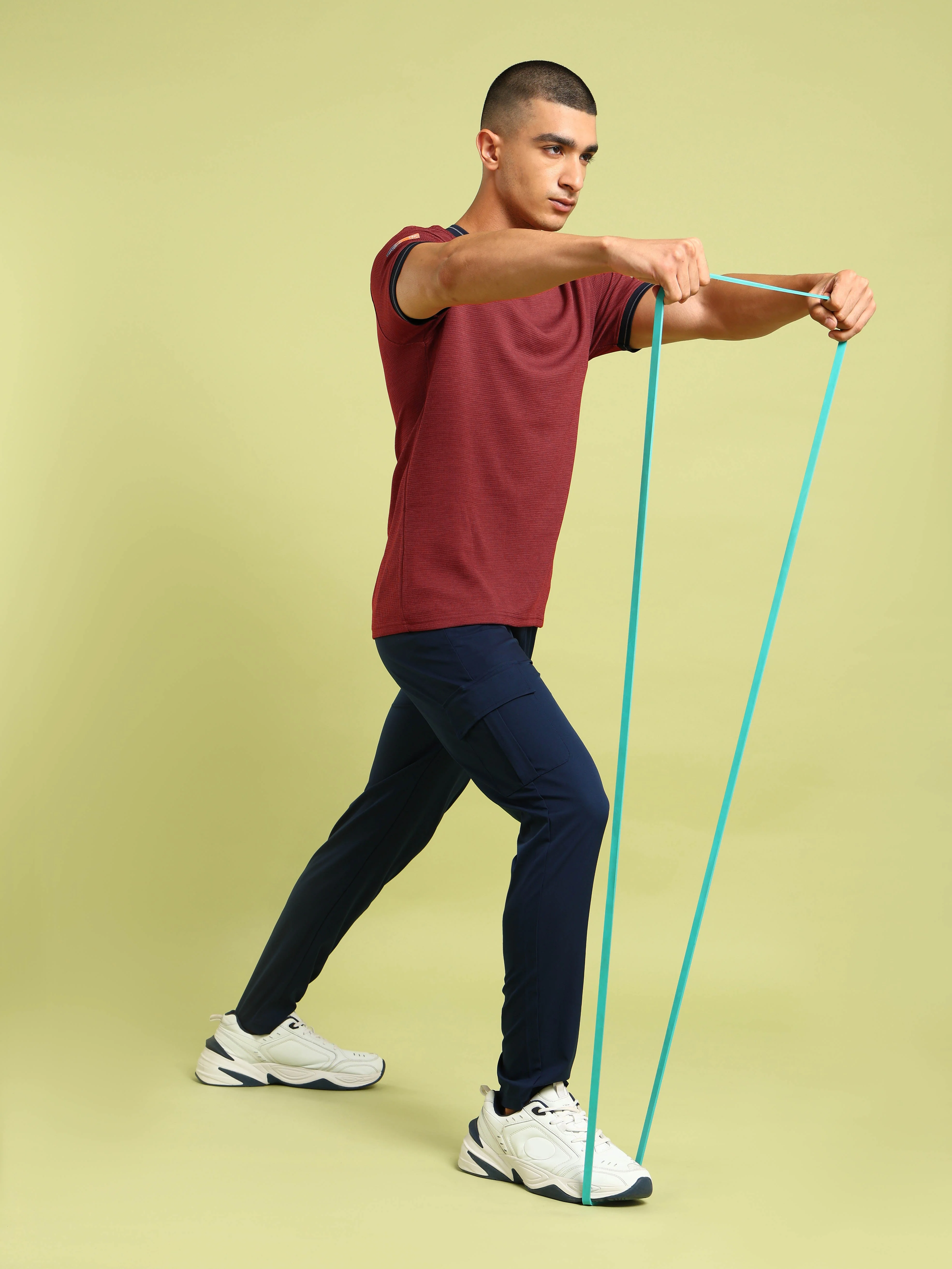 Men Cubic Melange Slim Fit Round Neck Sports T-shirt with DOUBLE COOL - Image 7