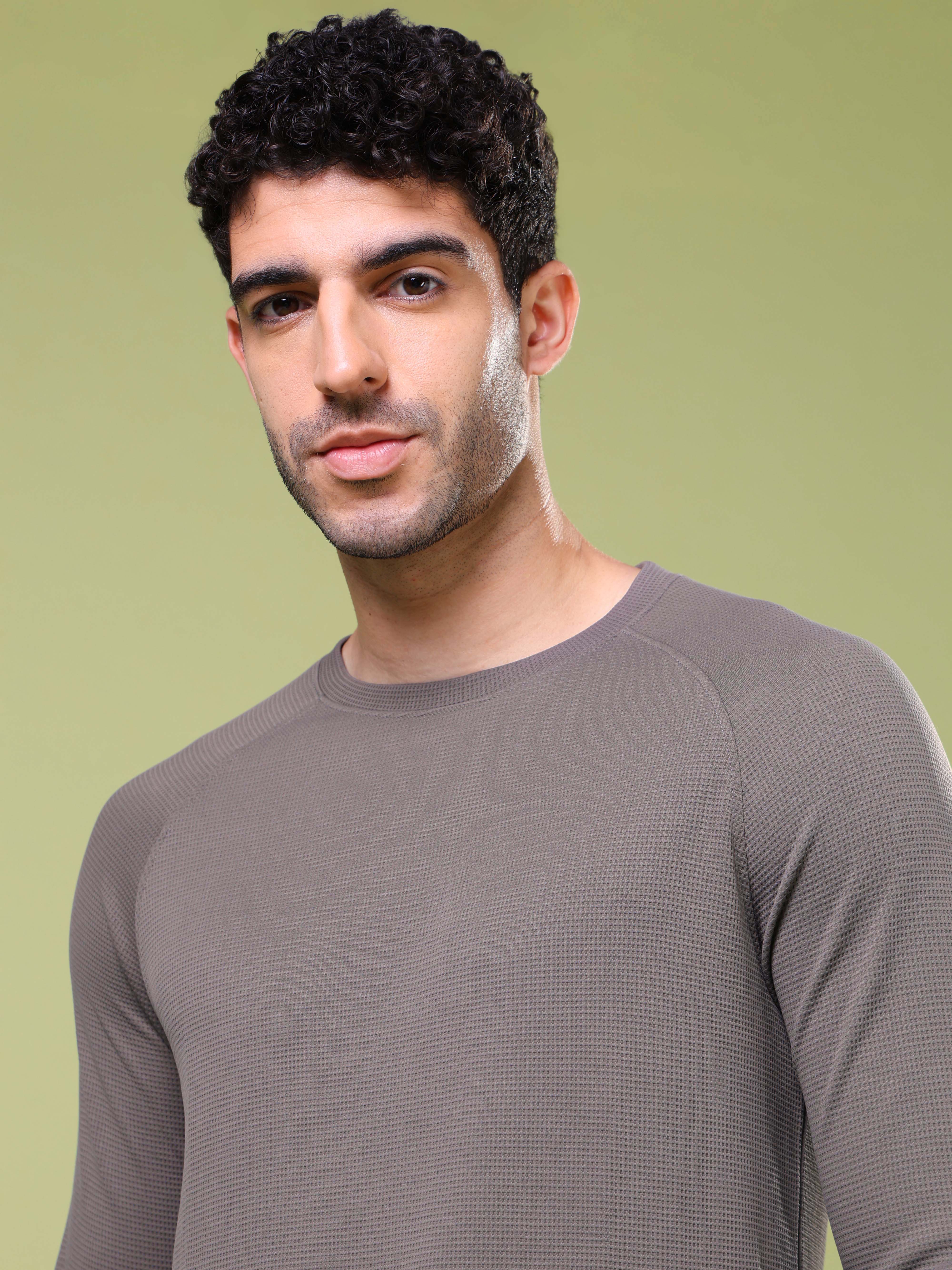 Men Cubic Melange Slim Fit Round Neck T-shirt with TECHNOCOOL+ - Image 6