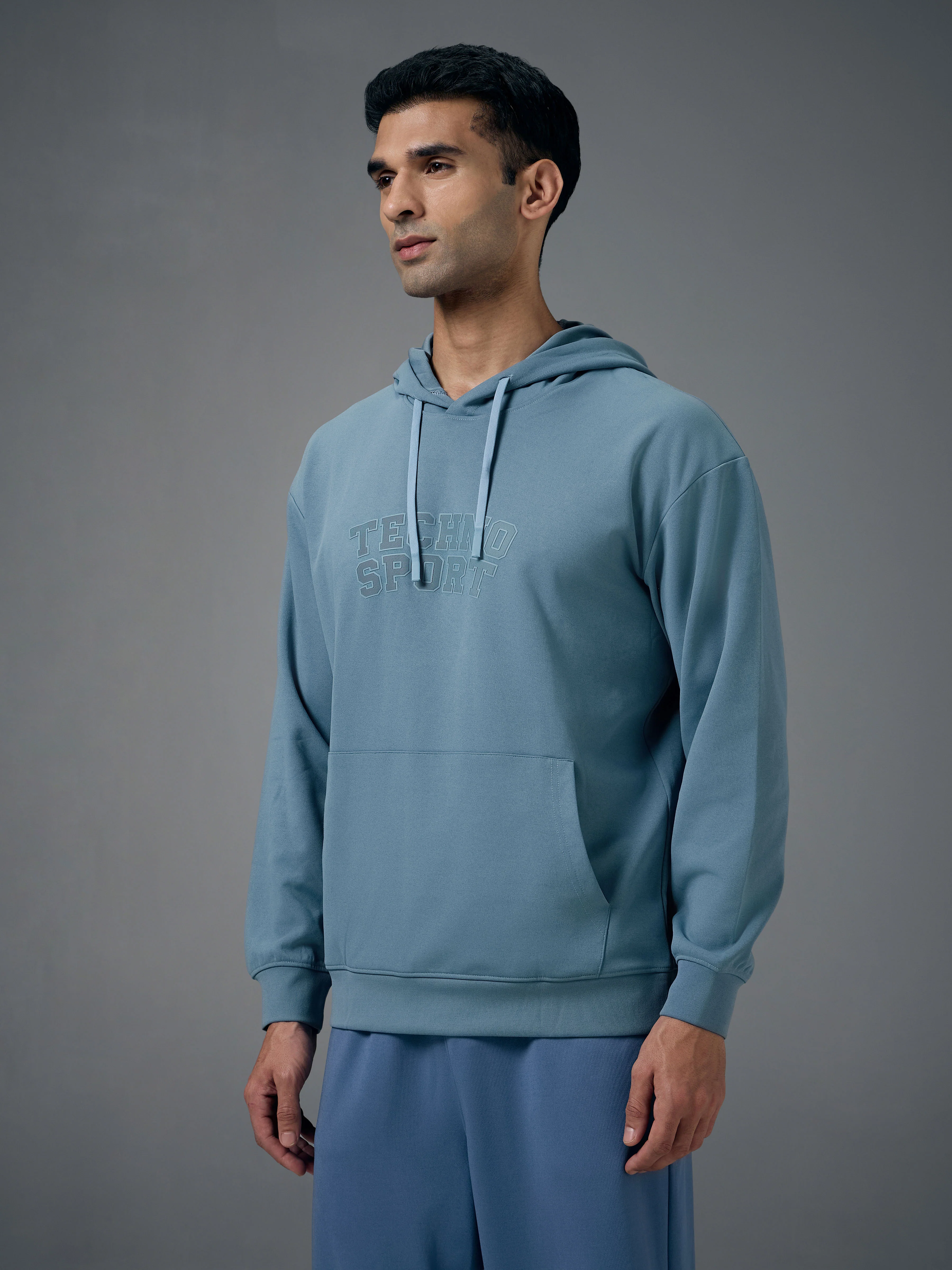 Men Hooded Slim Fit Printed Sweatshirt with ELASTOPLUS - Image 4