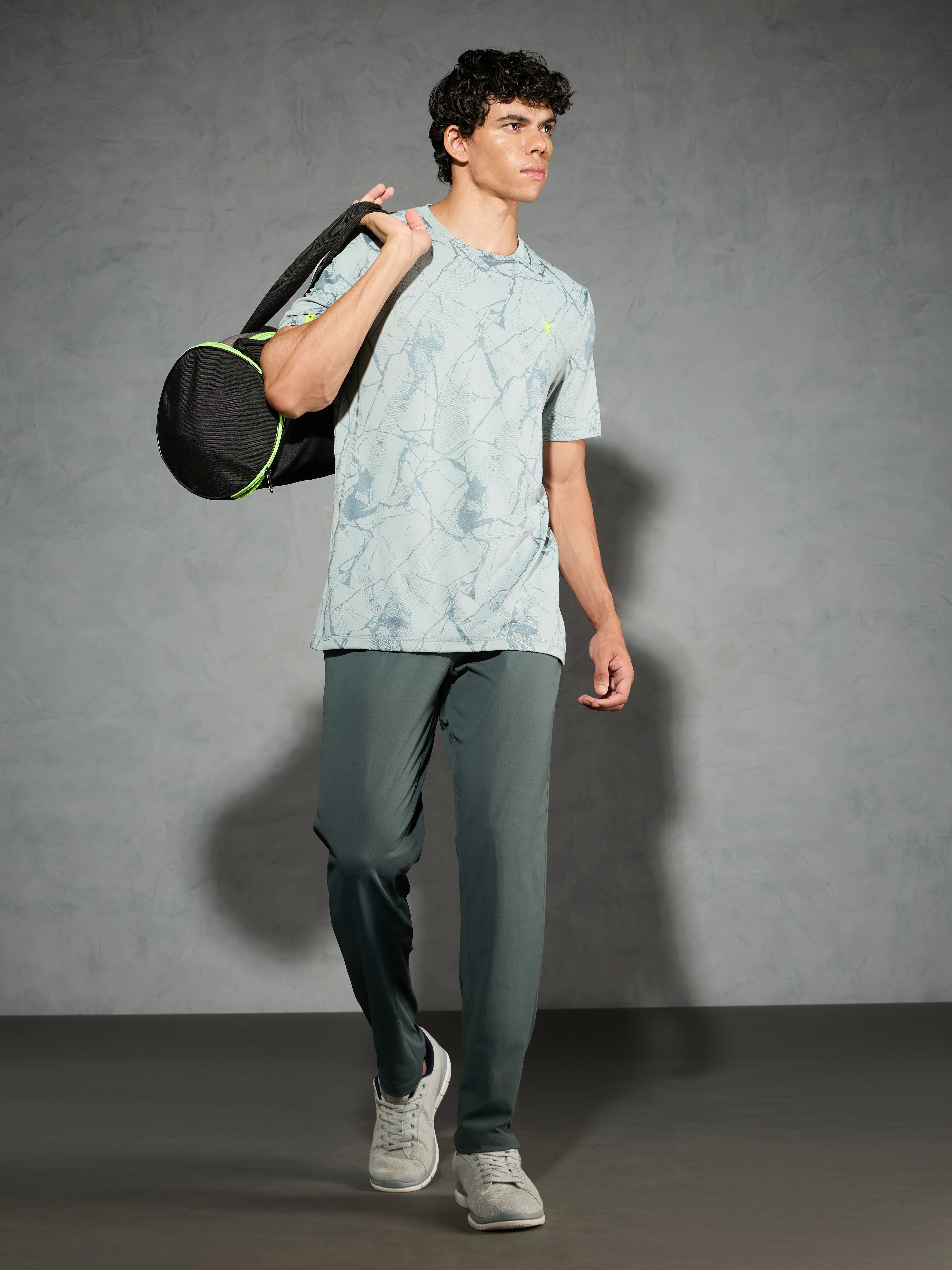 Men Jacquard Slim Fit Crew Neck T-shirt with DOUBLE COOL - Image 5