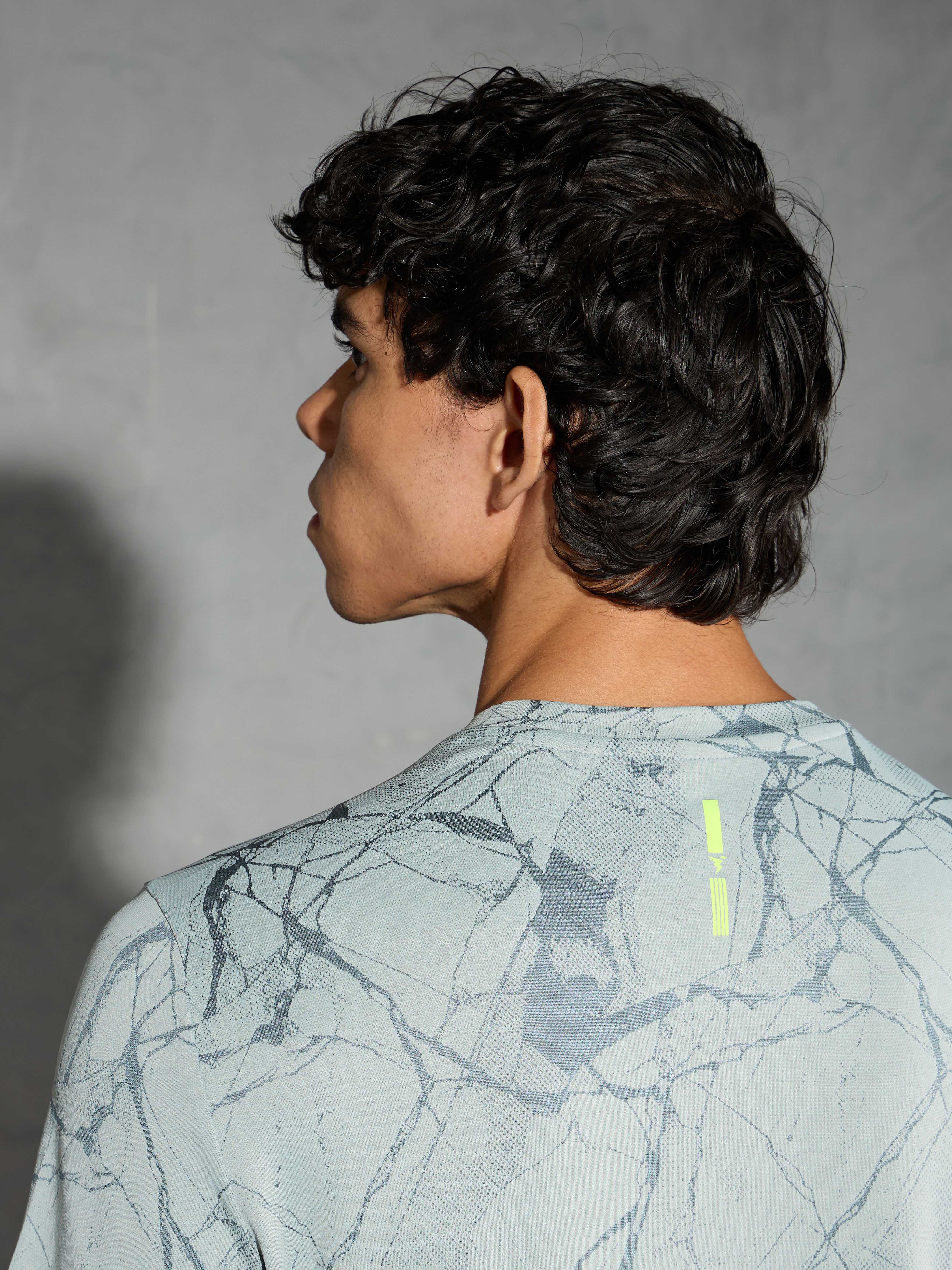 Men Jacquard Slim Fit Crew Neck T-shirt with DOUBLE COOL - Image 7