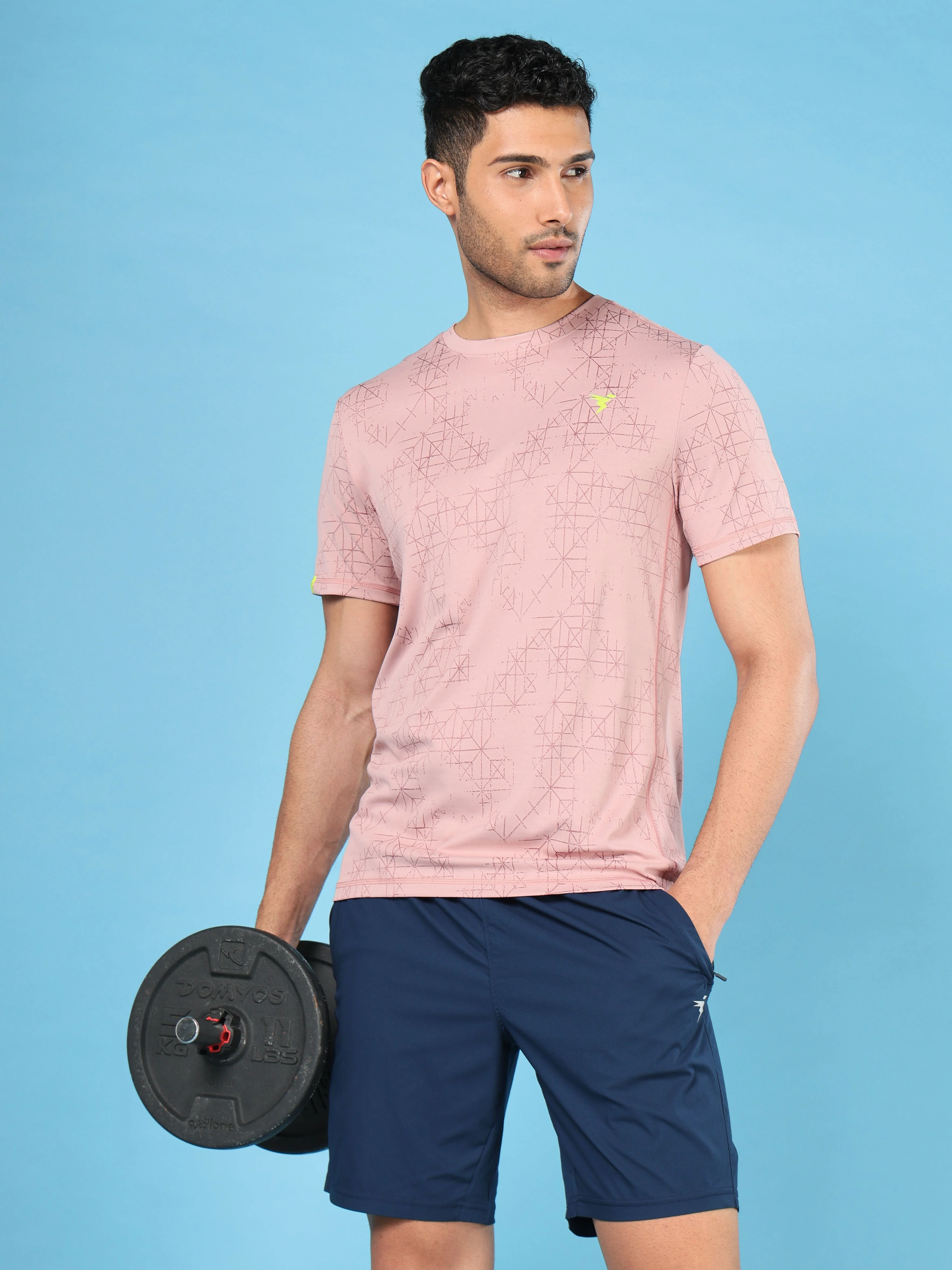 Men Jacquard Slim Fit Crew Neck T-shirt with DOUBLE COOL - Image 6