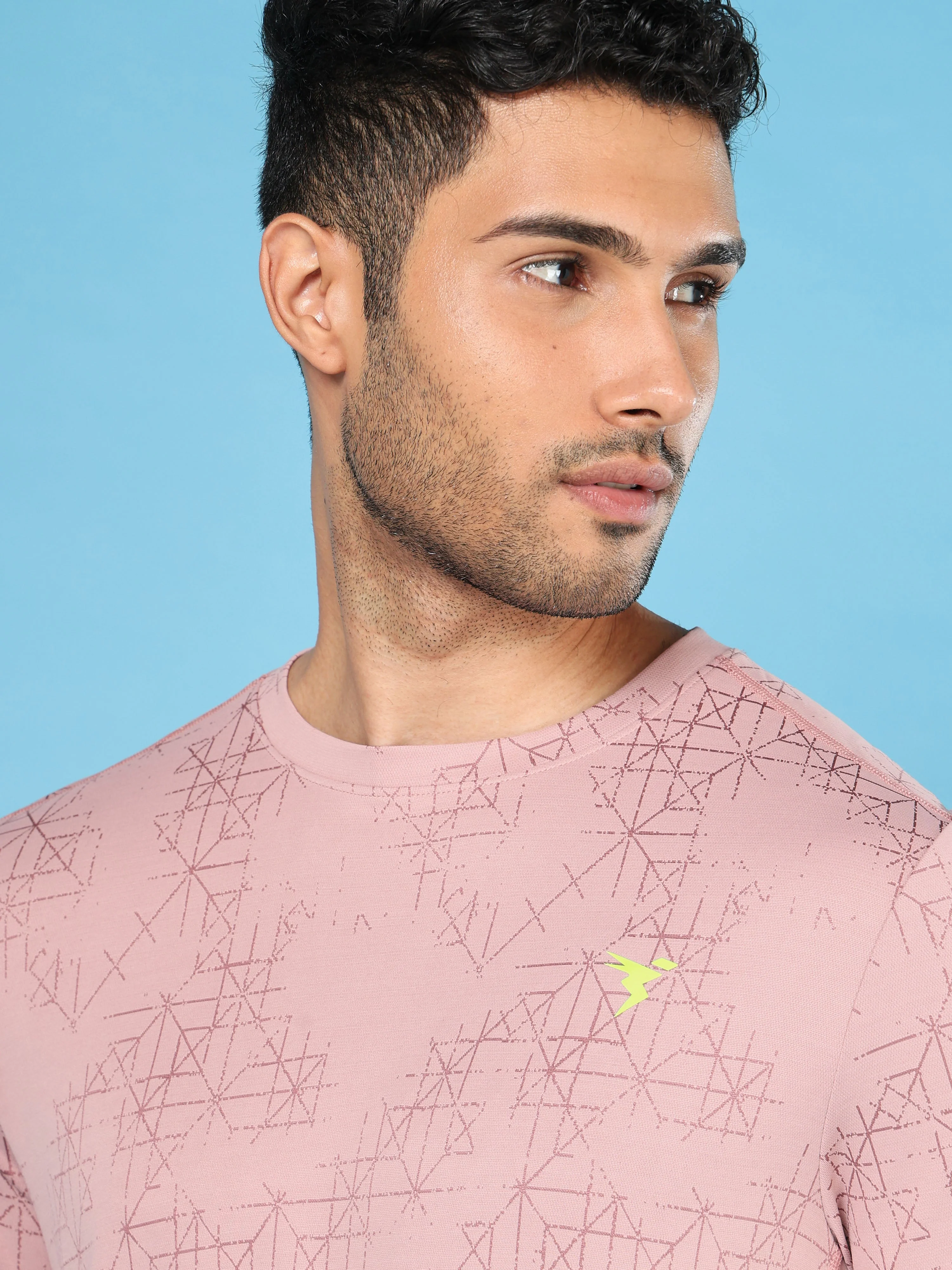 Men Jacquard Slim Fit Crew Neck T-shirt with DOUBLE COOL - Image 7