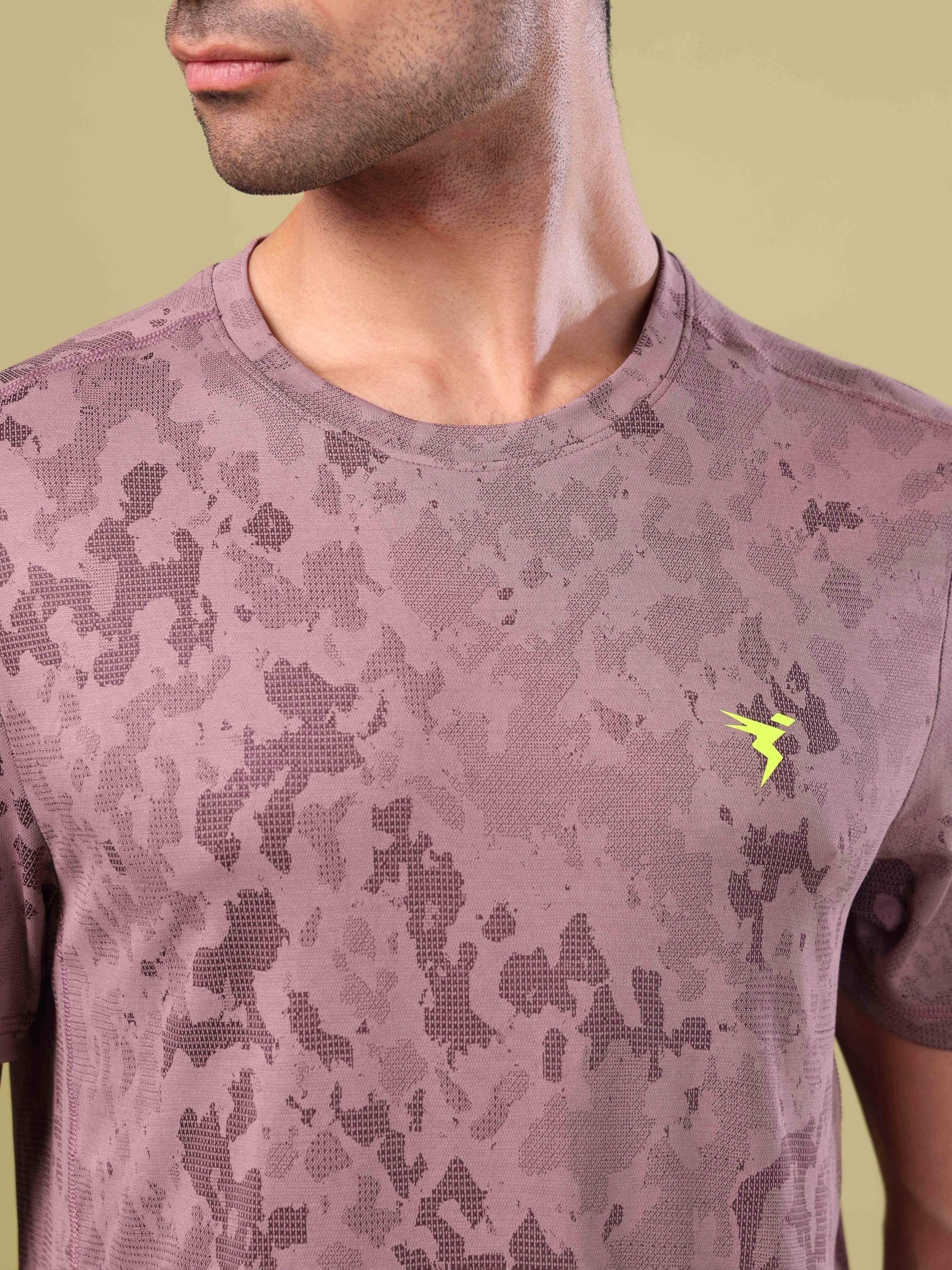 Men Jacquard Slim Fit Crew Neck T-shirt with DOUBLE COOL - Image 6