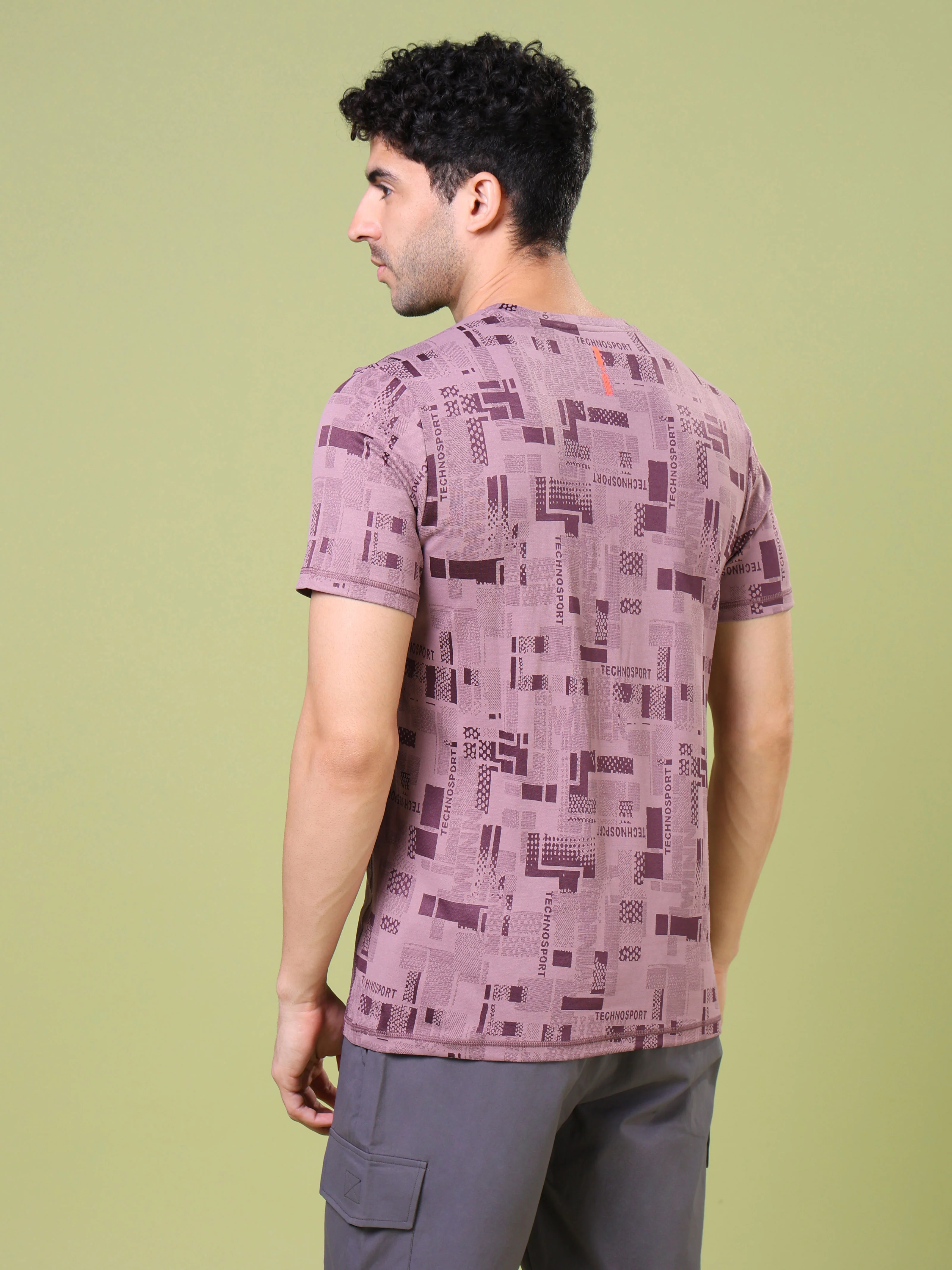 Men Jacquard Slim Fit Crew Neck T-shirt with DOUBLE COOL - Image 3