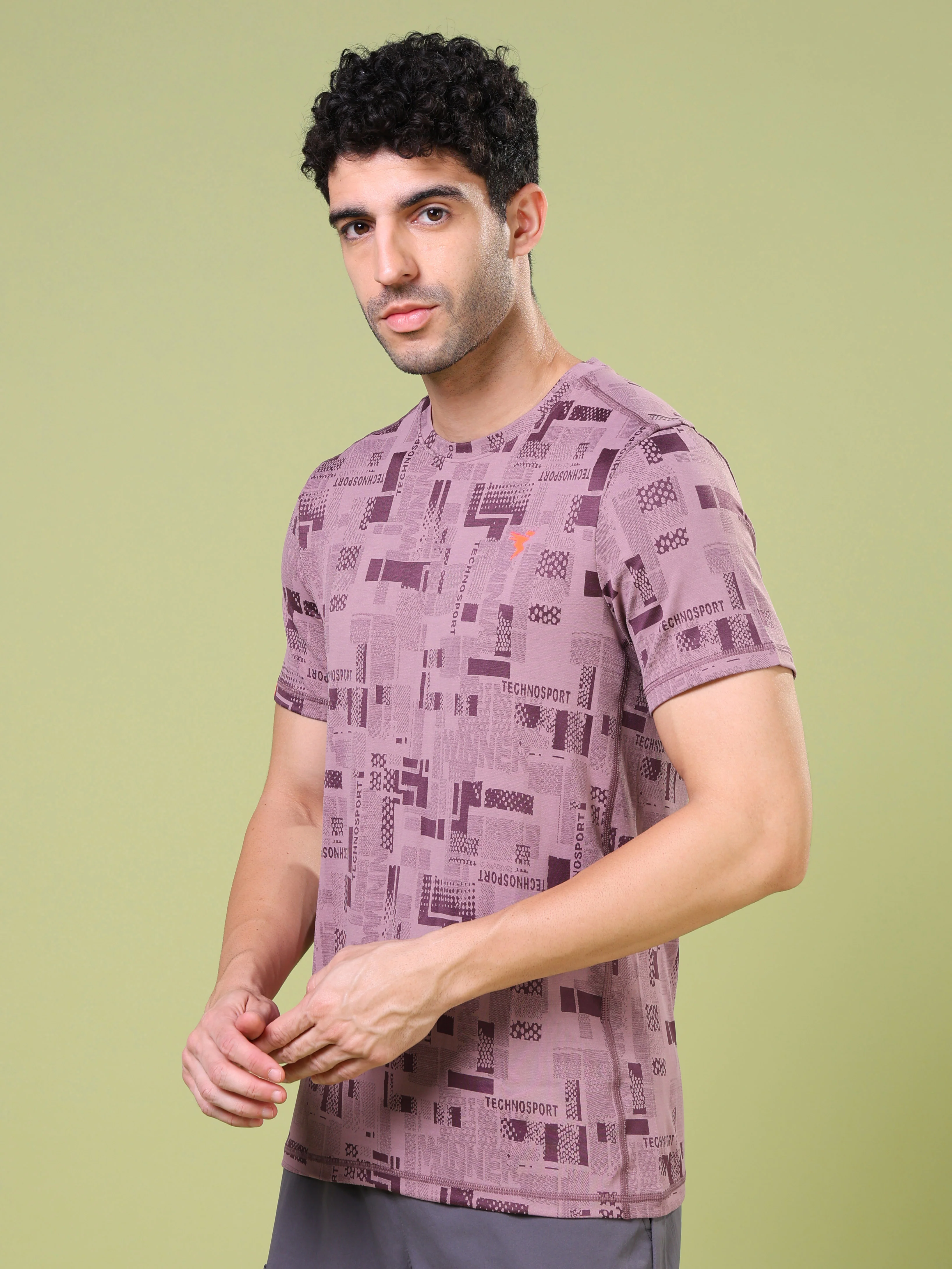 Men Jacquard Slim Fit Crew Neck T-shirt with DOUBLE COOL - Image 4