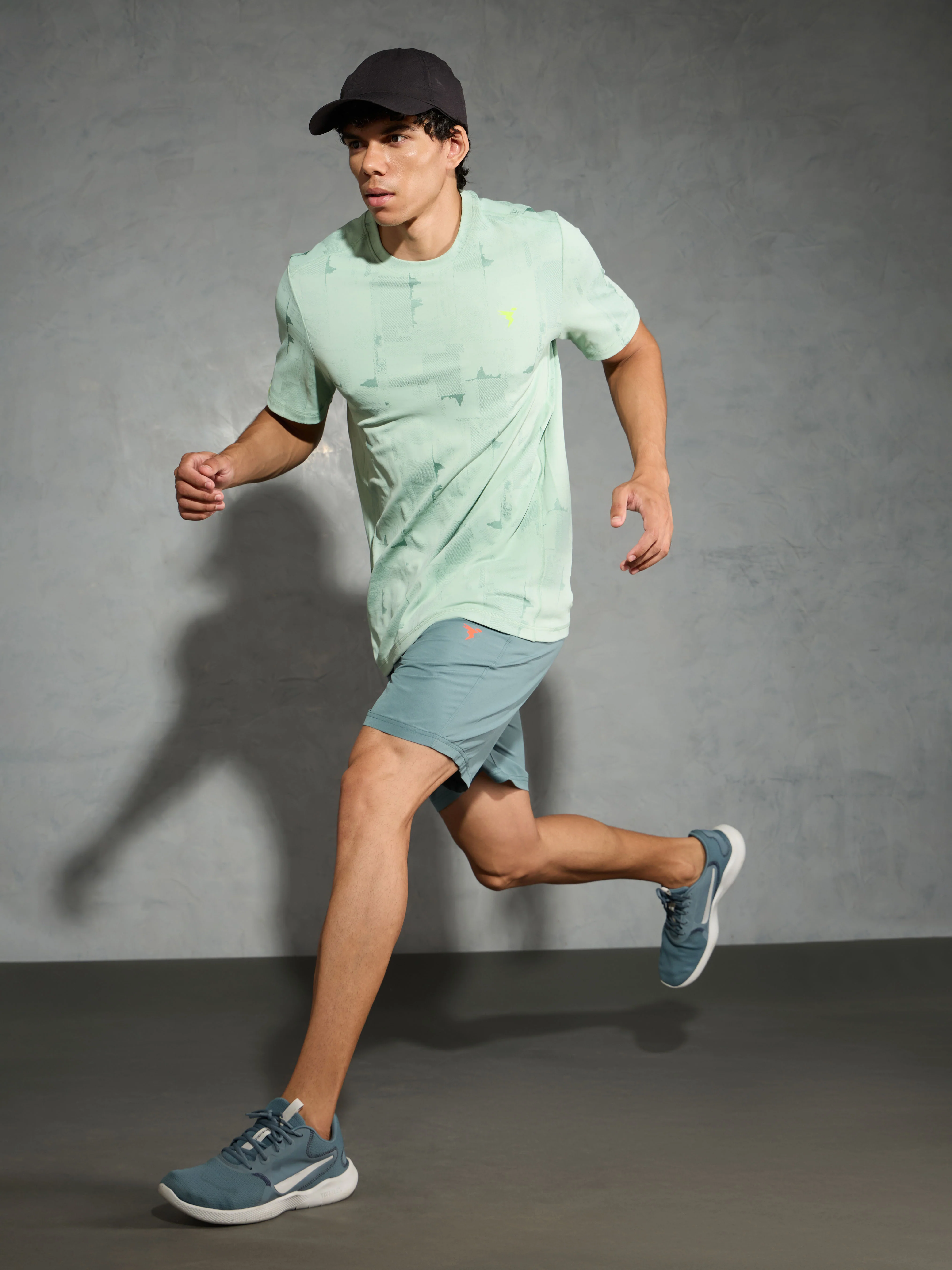 Men Jacquard Slim Fit Crew Neck T-shirt with DOUBLE COOL - Image 5