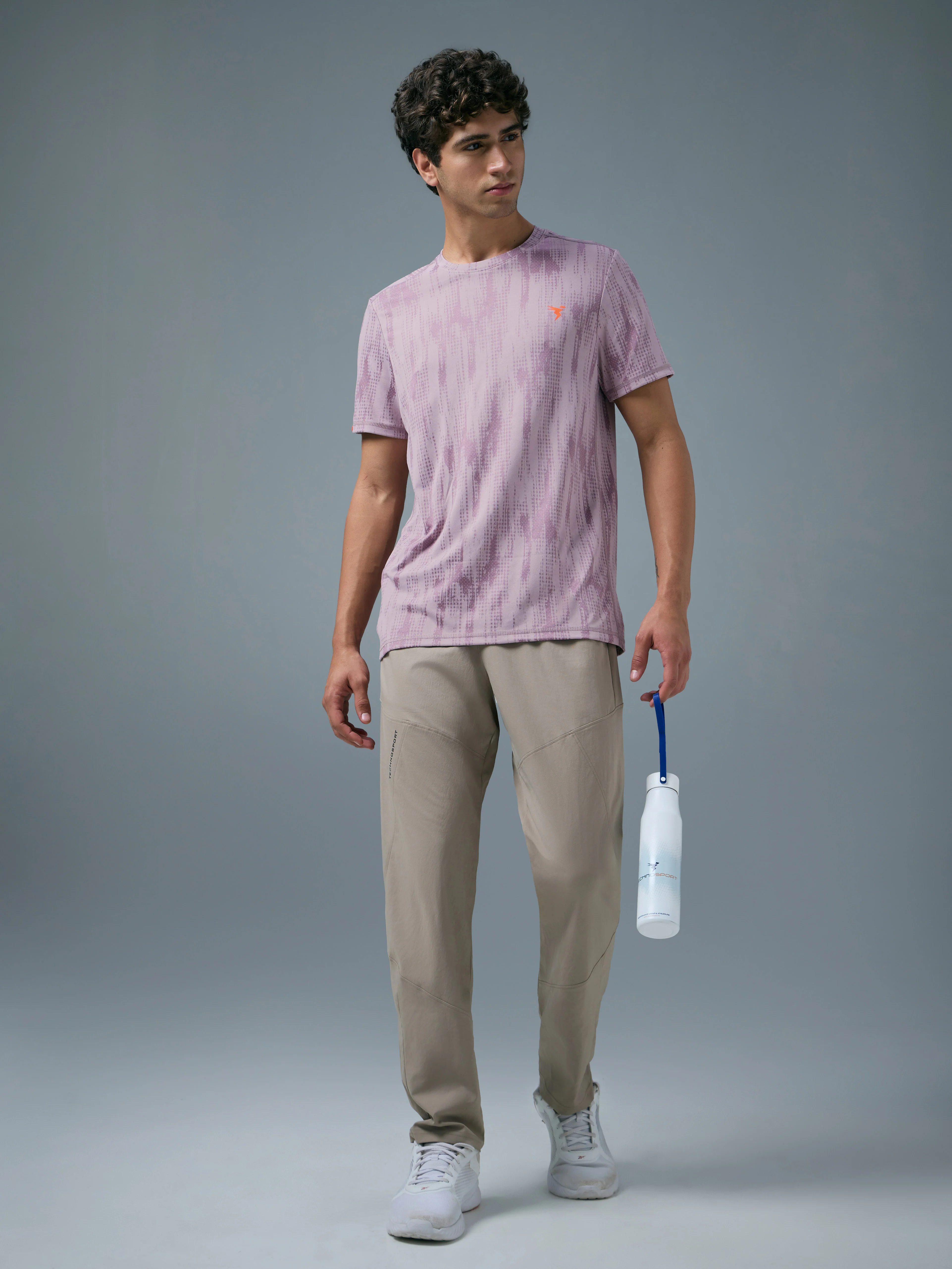 Men Jacquard Slim Fit Crew Neck T-shirt with DOUBLE COOL - Image 6