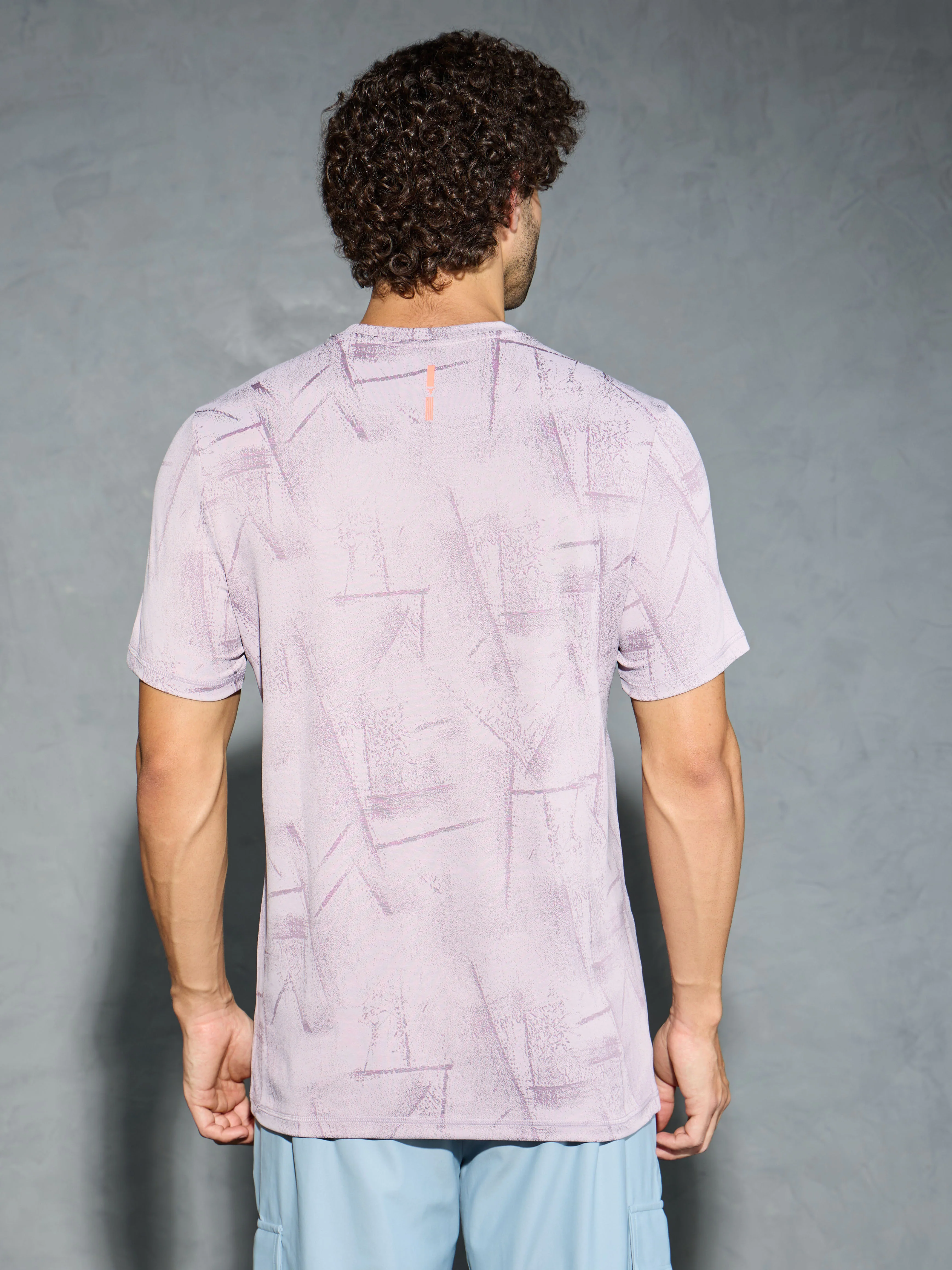 Men Jacquard Slim Fit Crew Neck T-shirt with DOUBLE COOL - Image 2