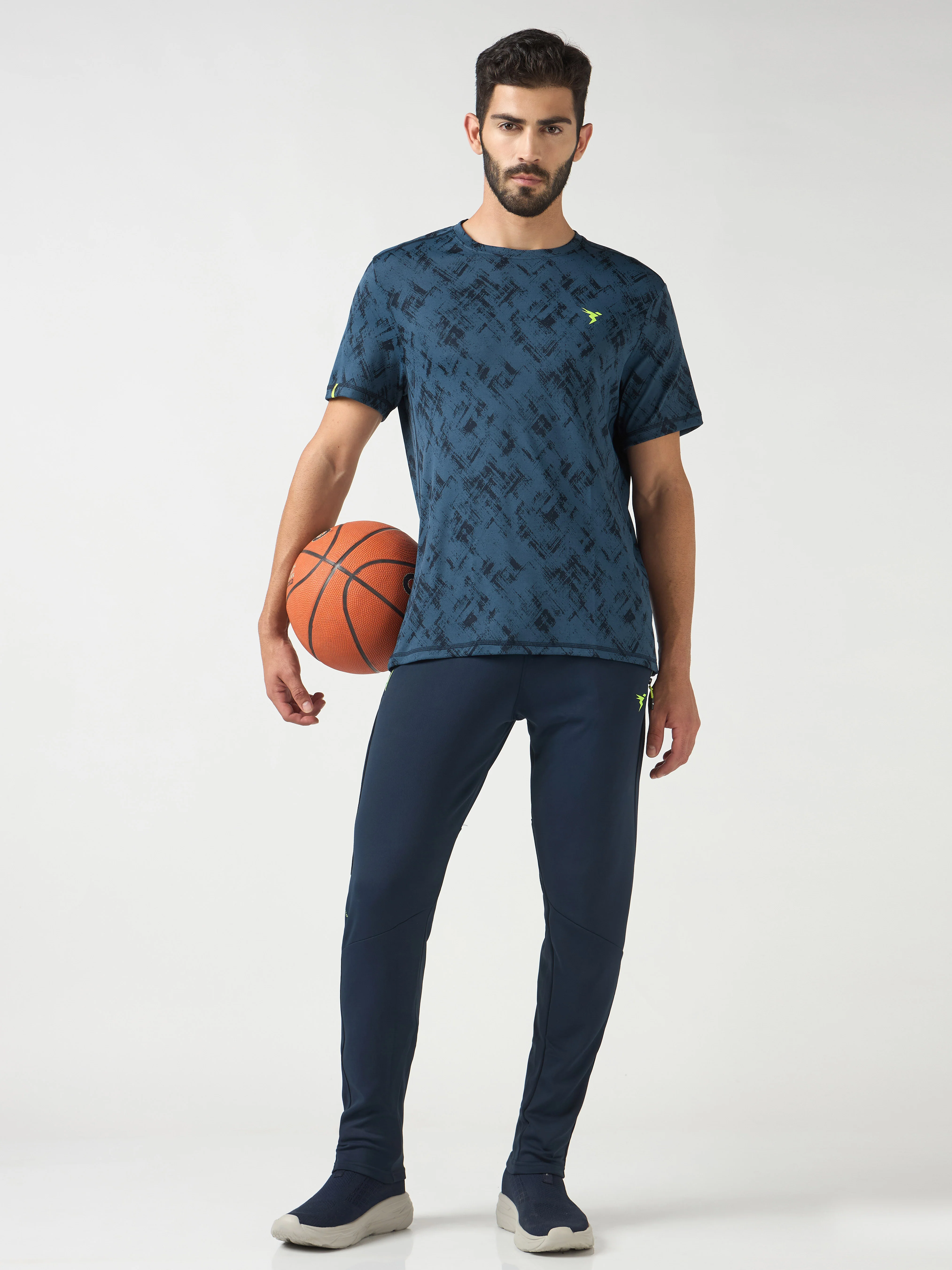 Men Jacquard Slim Fit Crew Neck T-shirt with DOUBLE COOL - Image 7