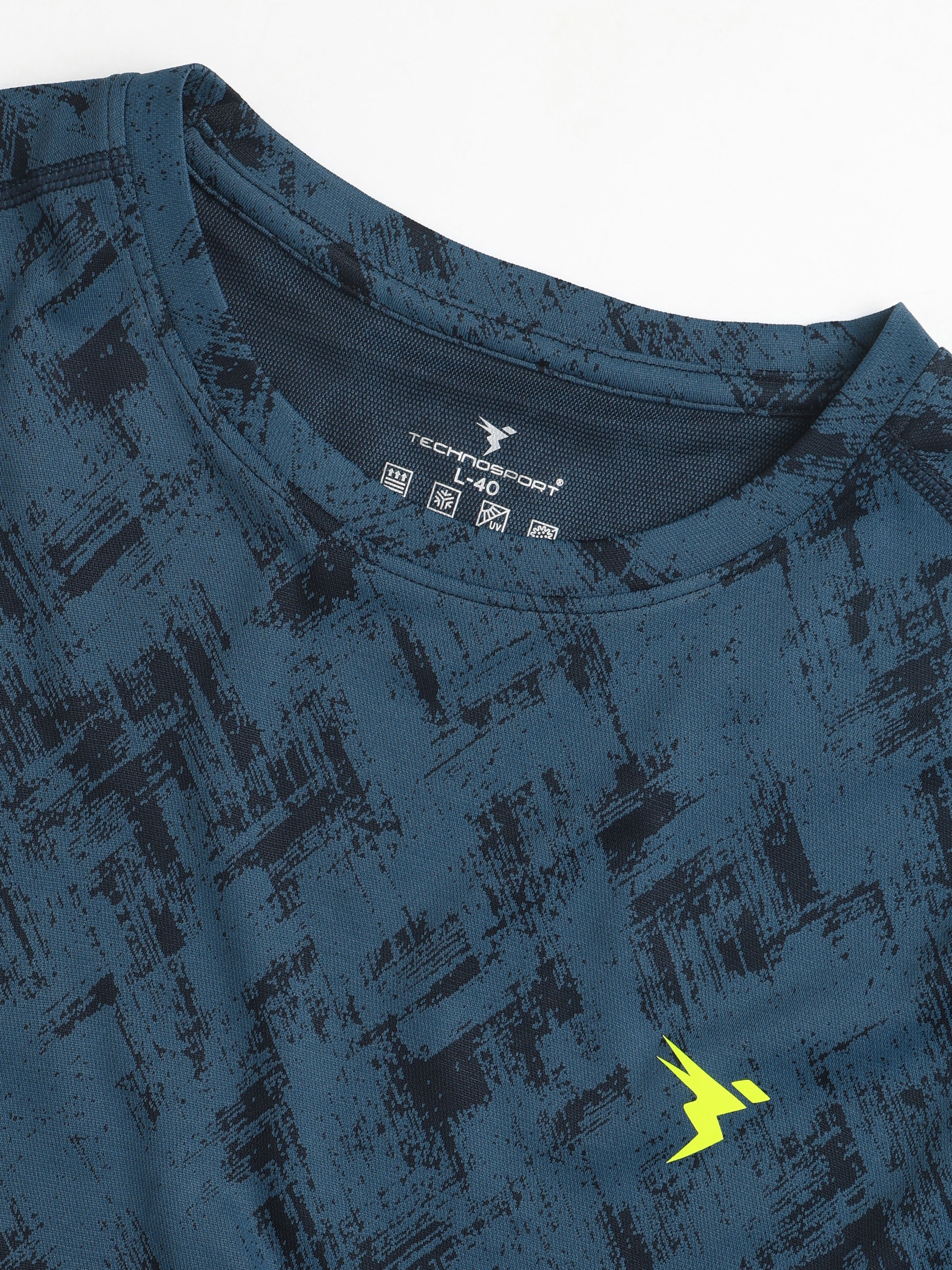 Men Jacquard Slim Fit Crew Neck T-shirt with DOUBLE COOL - Image 8