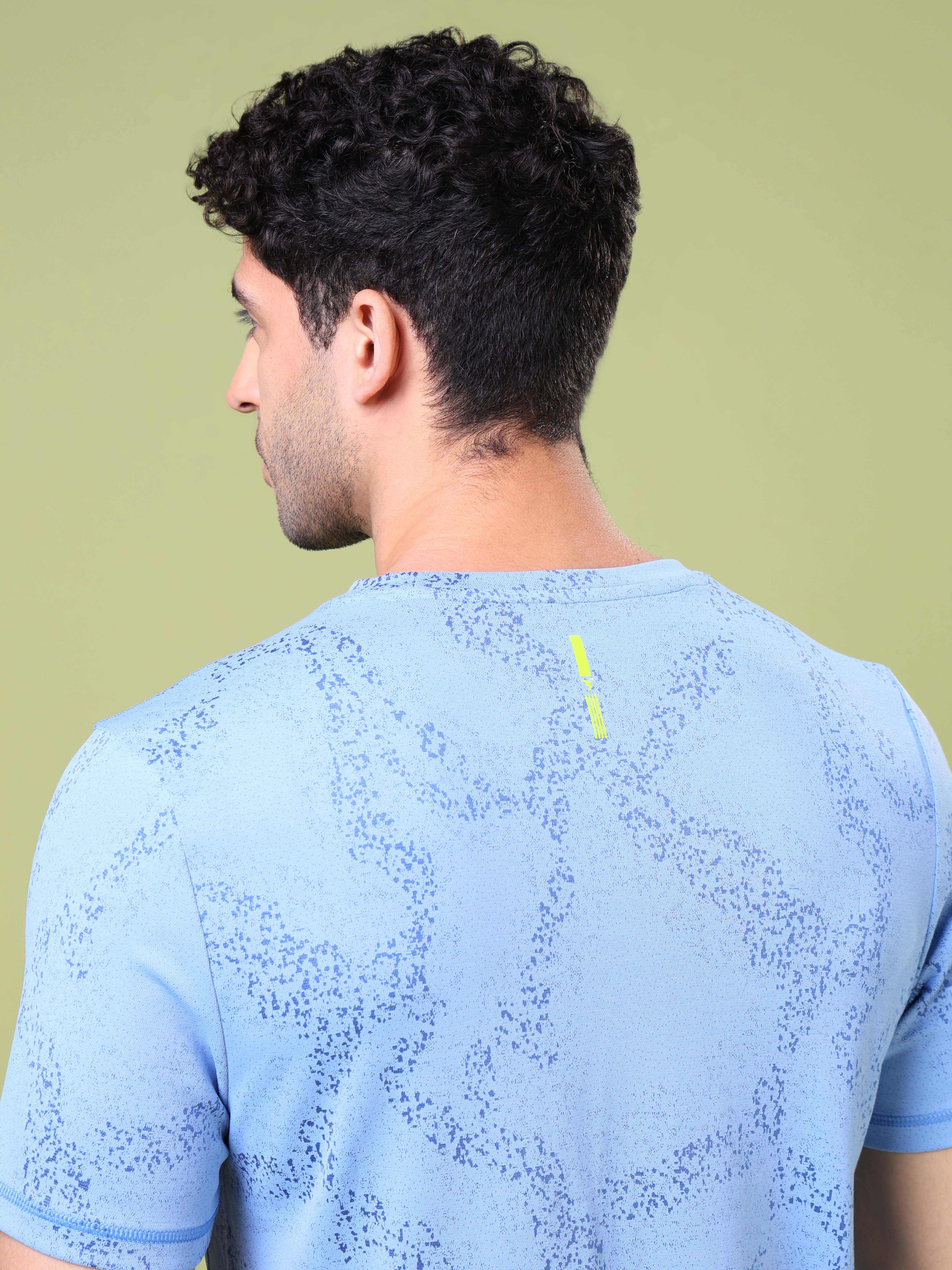 Men Jacquard Slim Fit Crew Neck T-shirt with DOUBLE COOL - Image 7