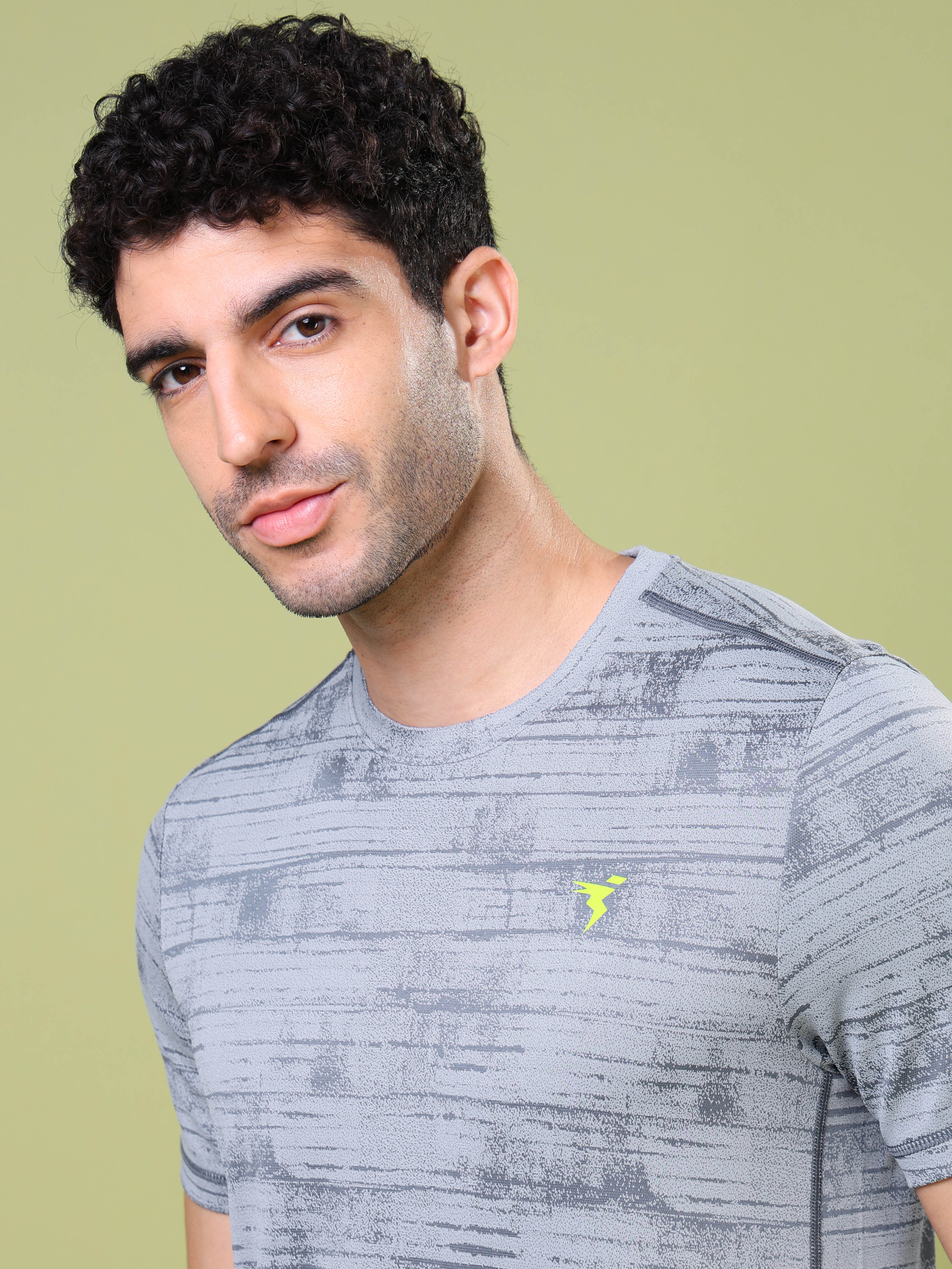 Men Jacquard Slim Fit Crew Neck T-shirt with DOUBLE COOL - Image 6