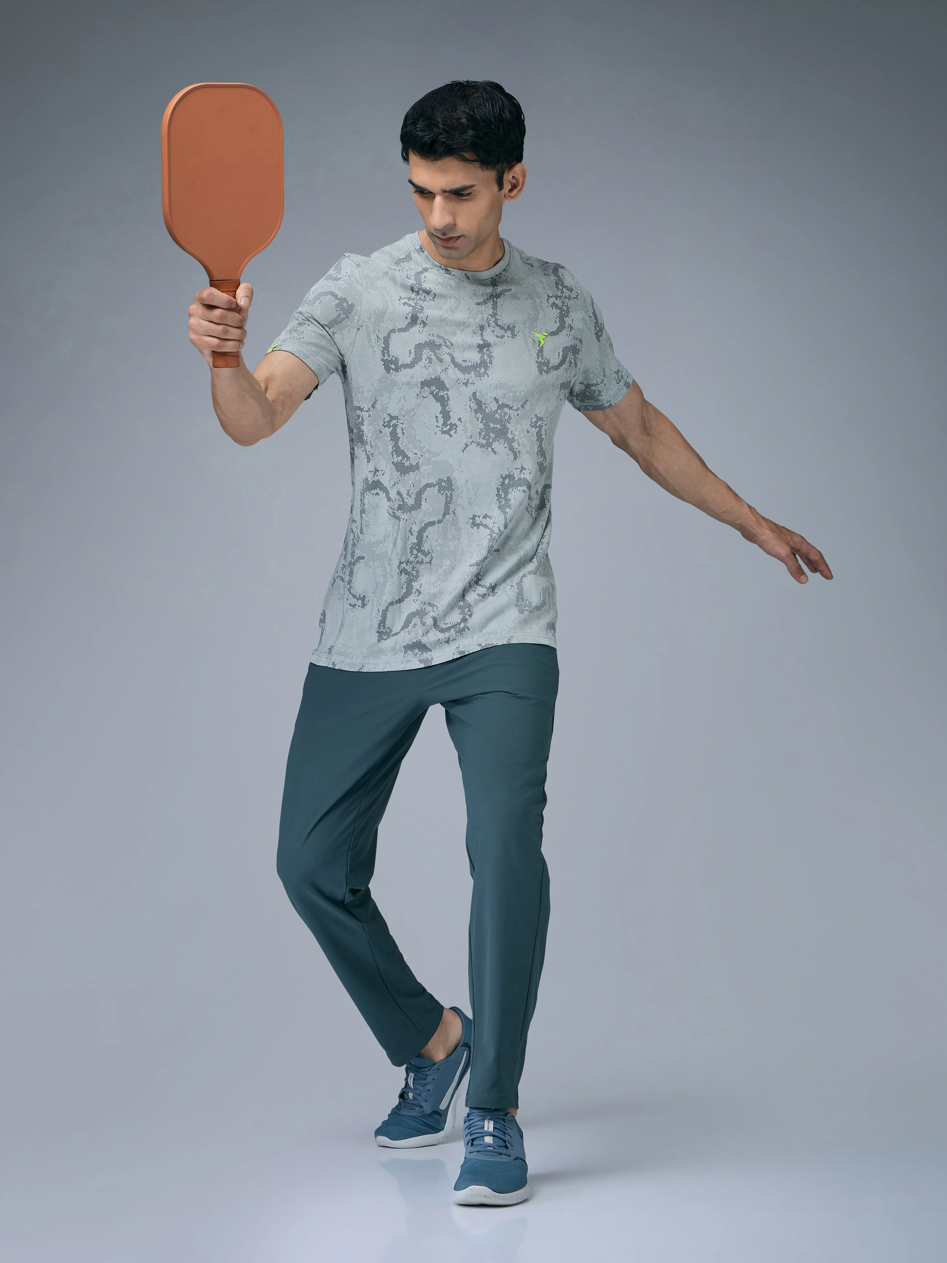 Men Jacquard Slim Fit Crew Neck T-shirt with DOUBLE COOL - Image 5