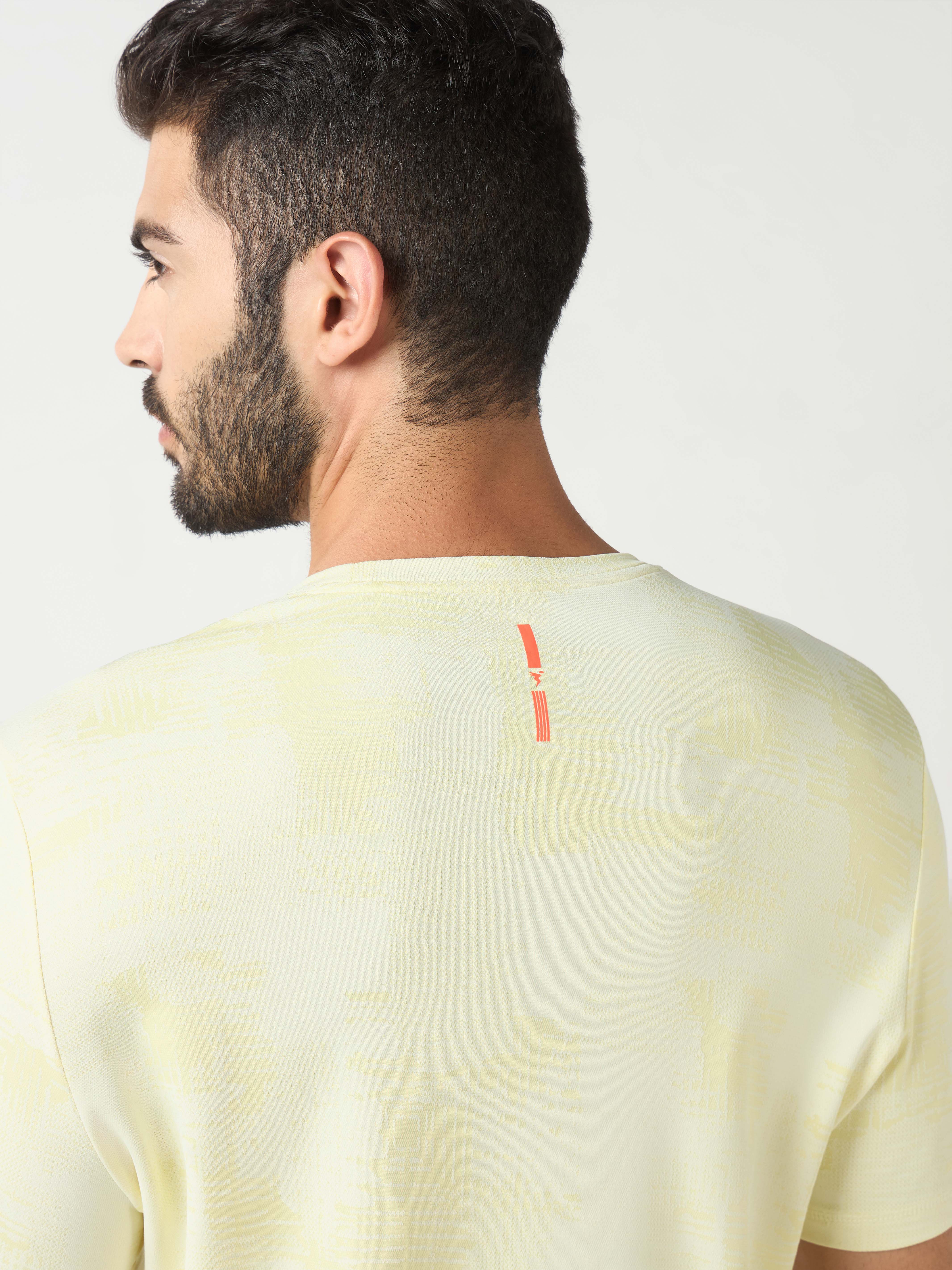 Men Jacquard Slim Fit Crew Neck T-shirt with DOUBLE COOL - Image 6