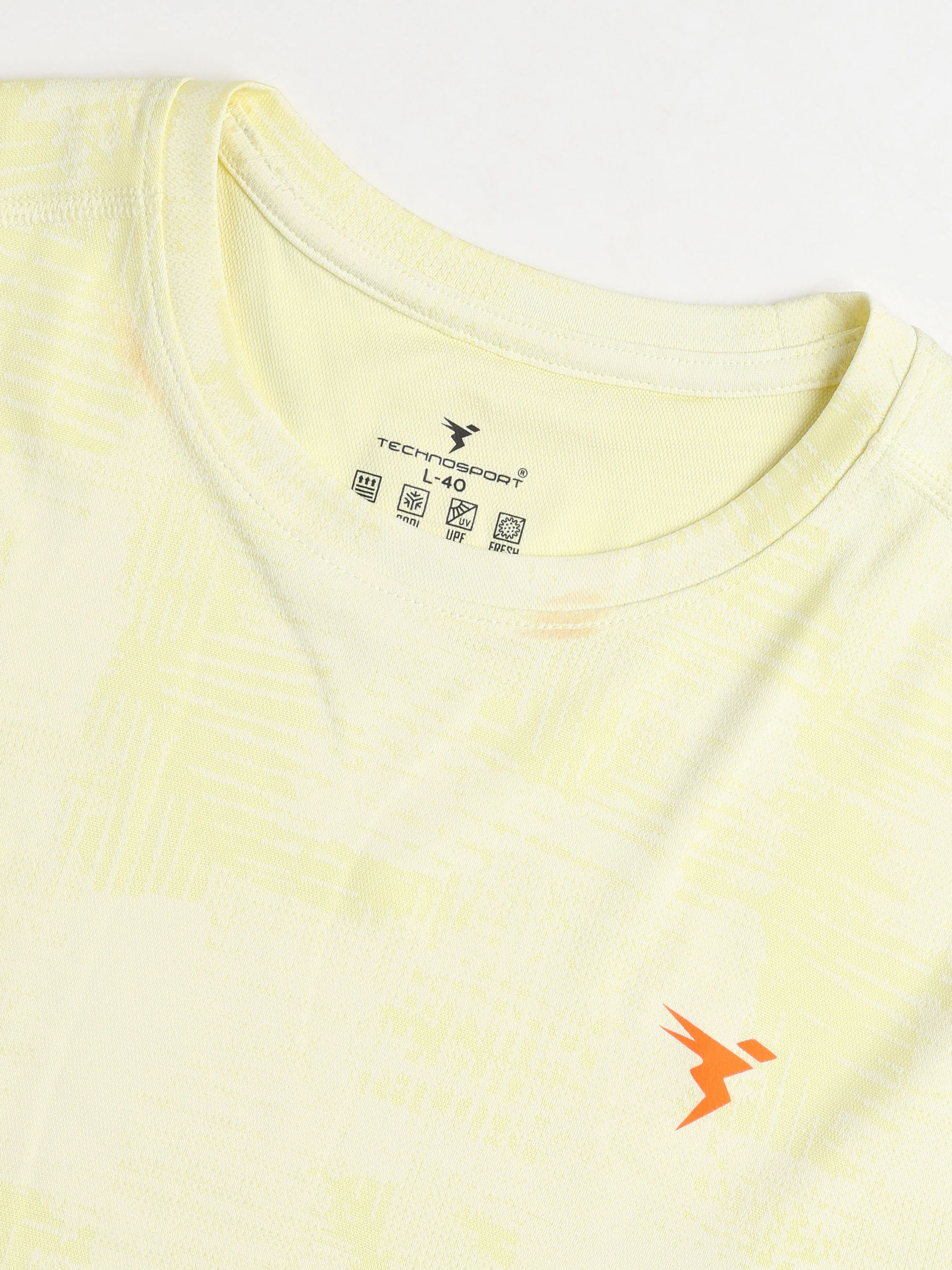 Men Jacquard Slim Fit Crew Neck T-shirt with DOUBLE COOL - Image 8