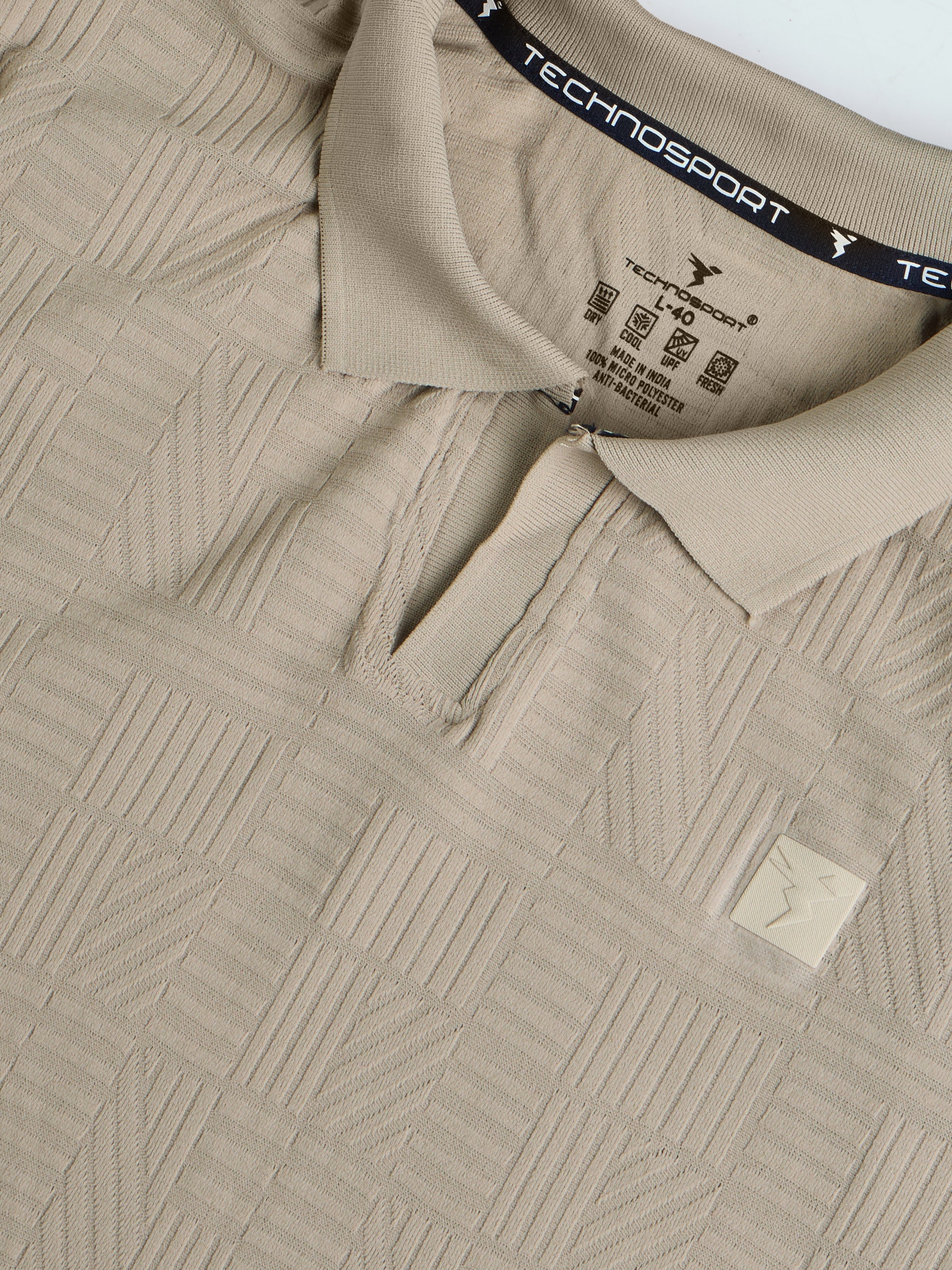 Men Jacquard Slim Fit Polo Sports T-shirt with COTFLEX - Image 7