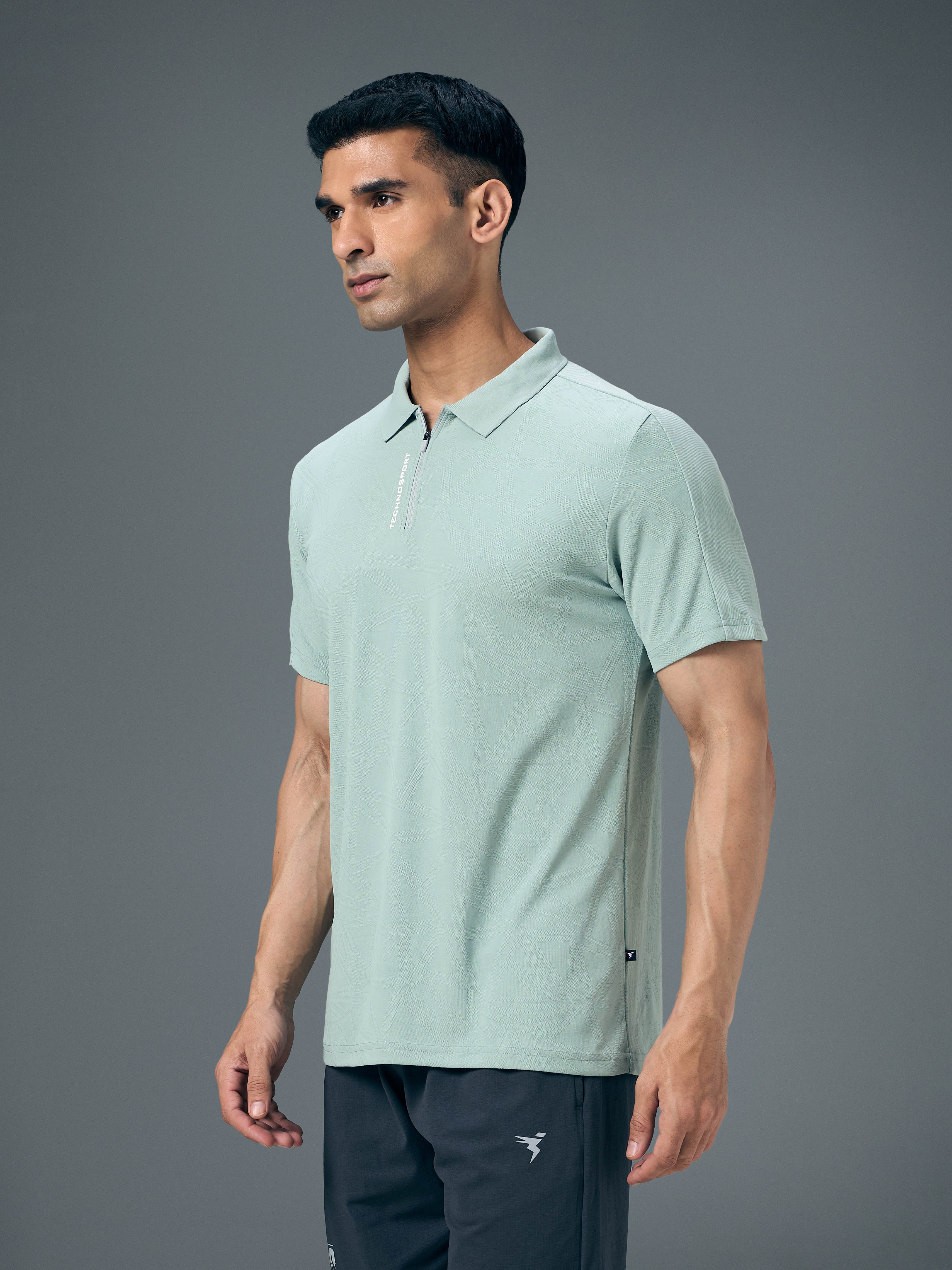 Men Jacquard Slim Fit Polo Sports T-shirt with MATPIQ - Image 4