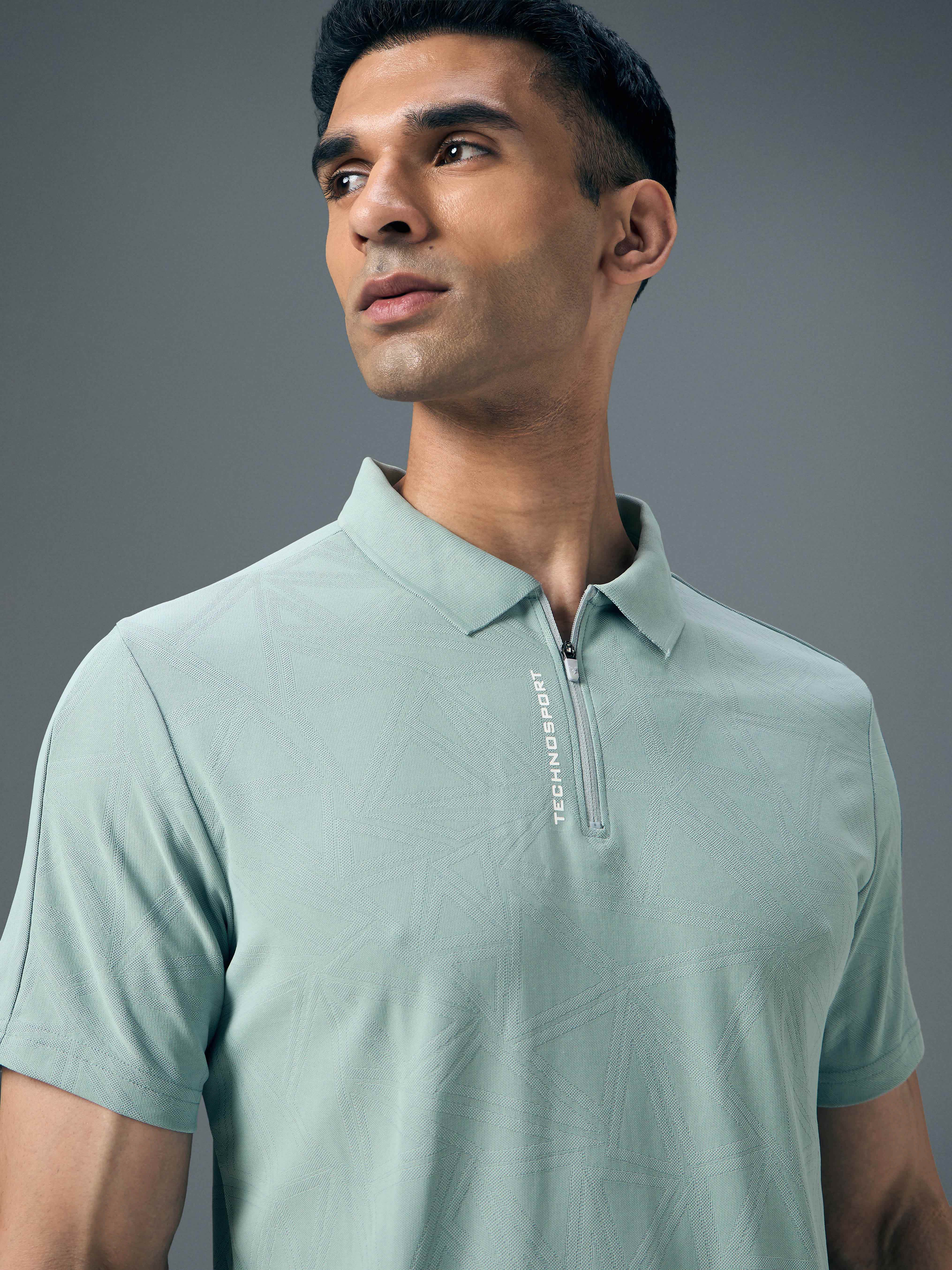 Men Jacquard Slim Fit Polo Sports T-shirt with MATPIQ - Image 6