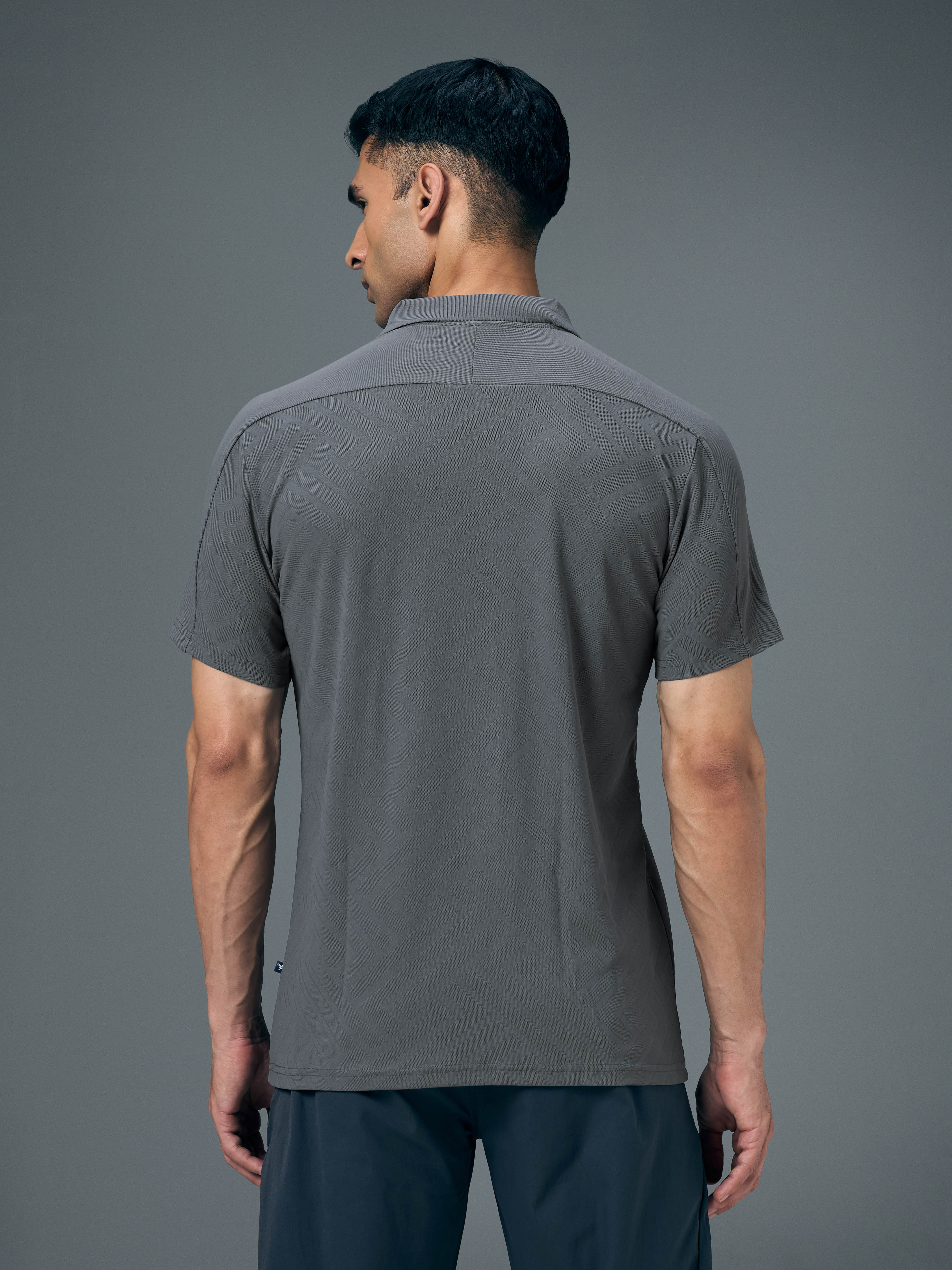 Men Jacquard Slim Fit Polo Sports T-shirt with MATPIQ - Image 3