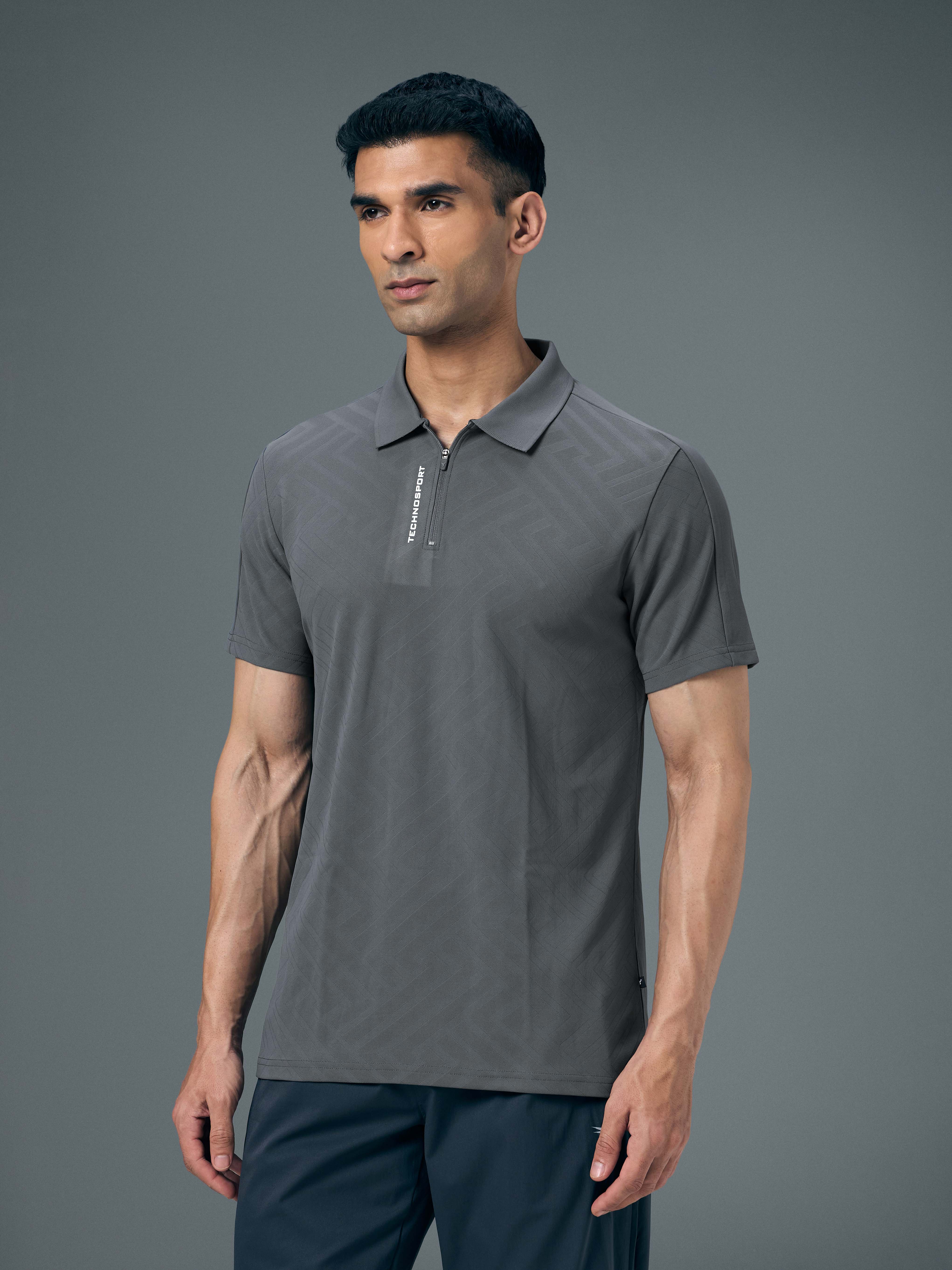 Men Jacquard Slim Fit Polo Sports T-shirt with MATPIQ - Image 4