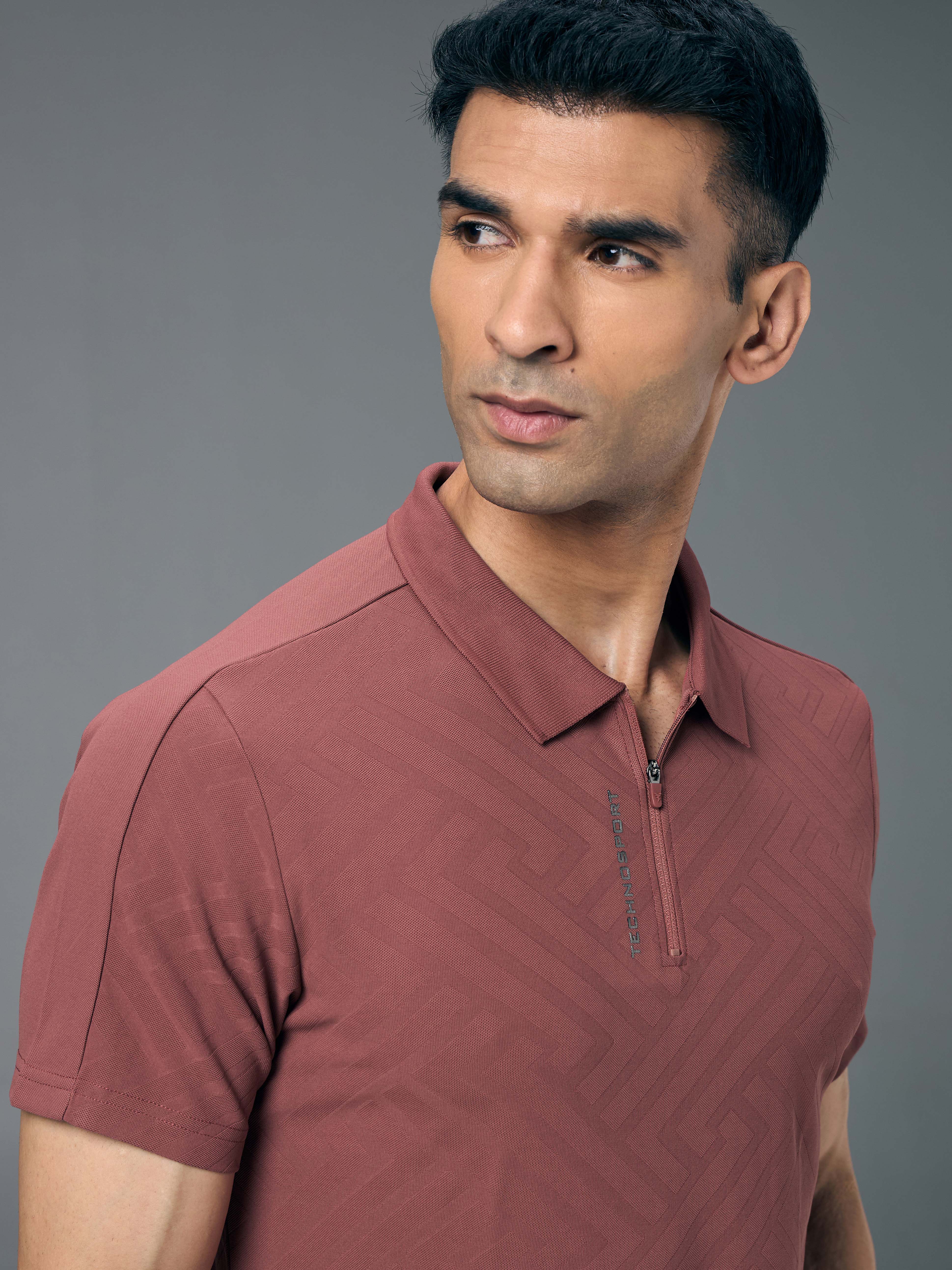 Men Jacquard Slim Fit Polo Sports T-shirt with MATPIQ - Image 6