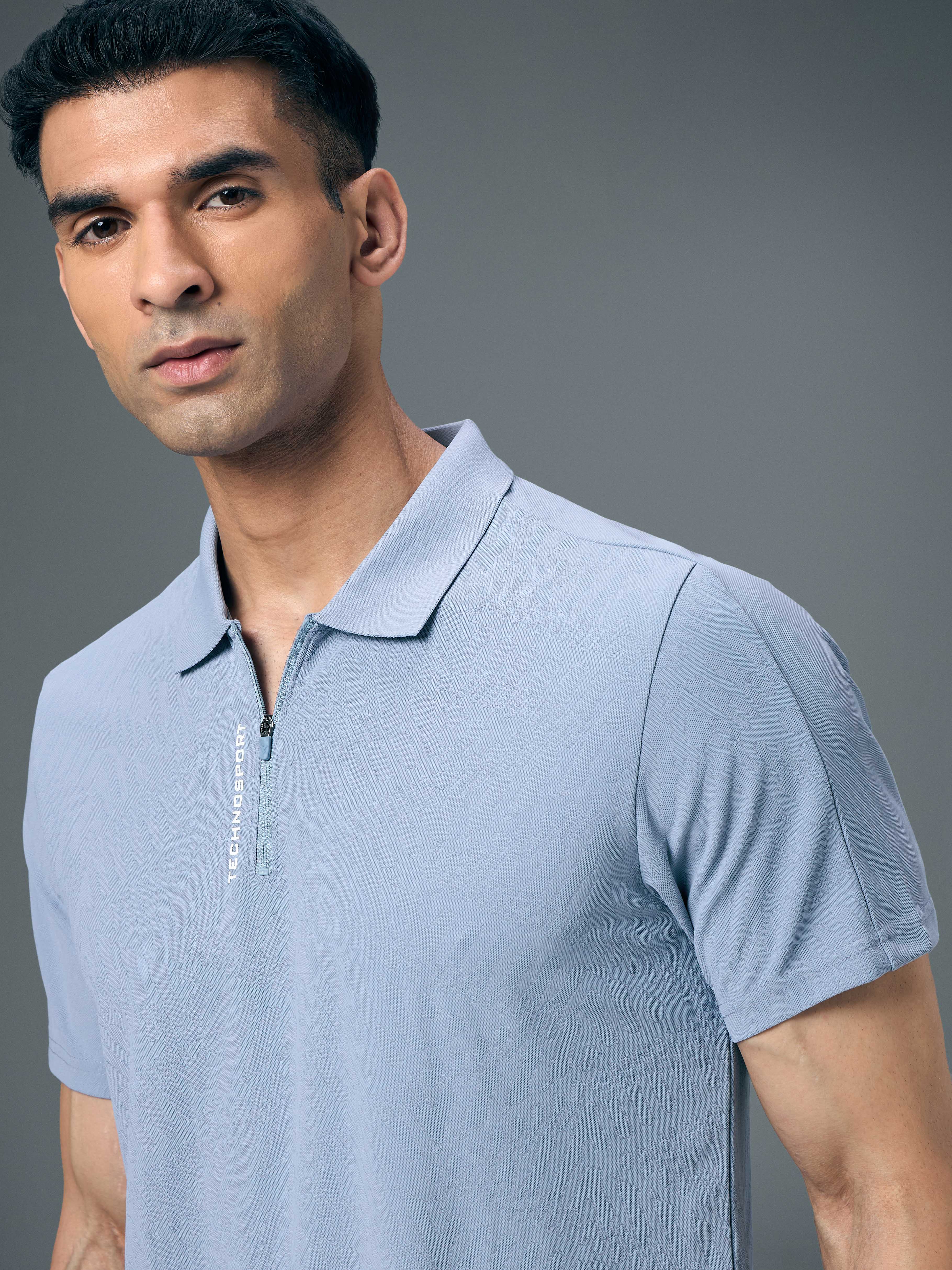 Men Jacquard Slim Fit Polo Sports T-shirt with MATPIQ - Image 6