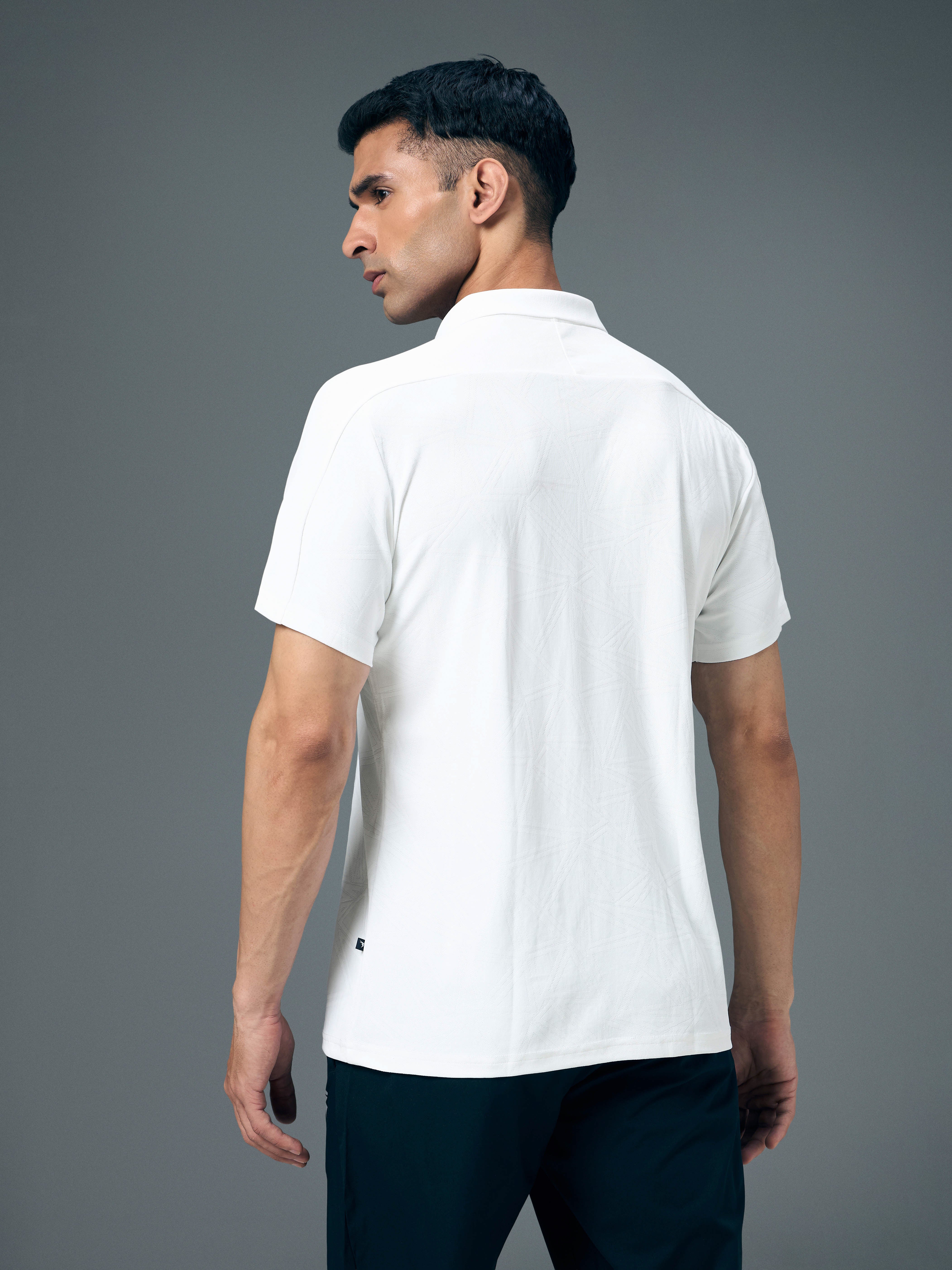 Men Jacquard Slim Fit Polo Sports T-shirt with MATPIQ - Image 2