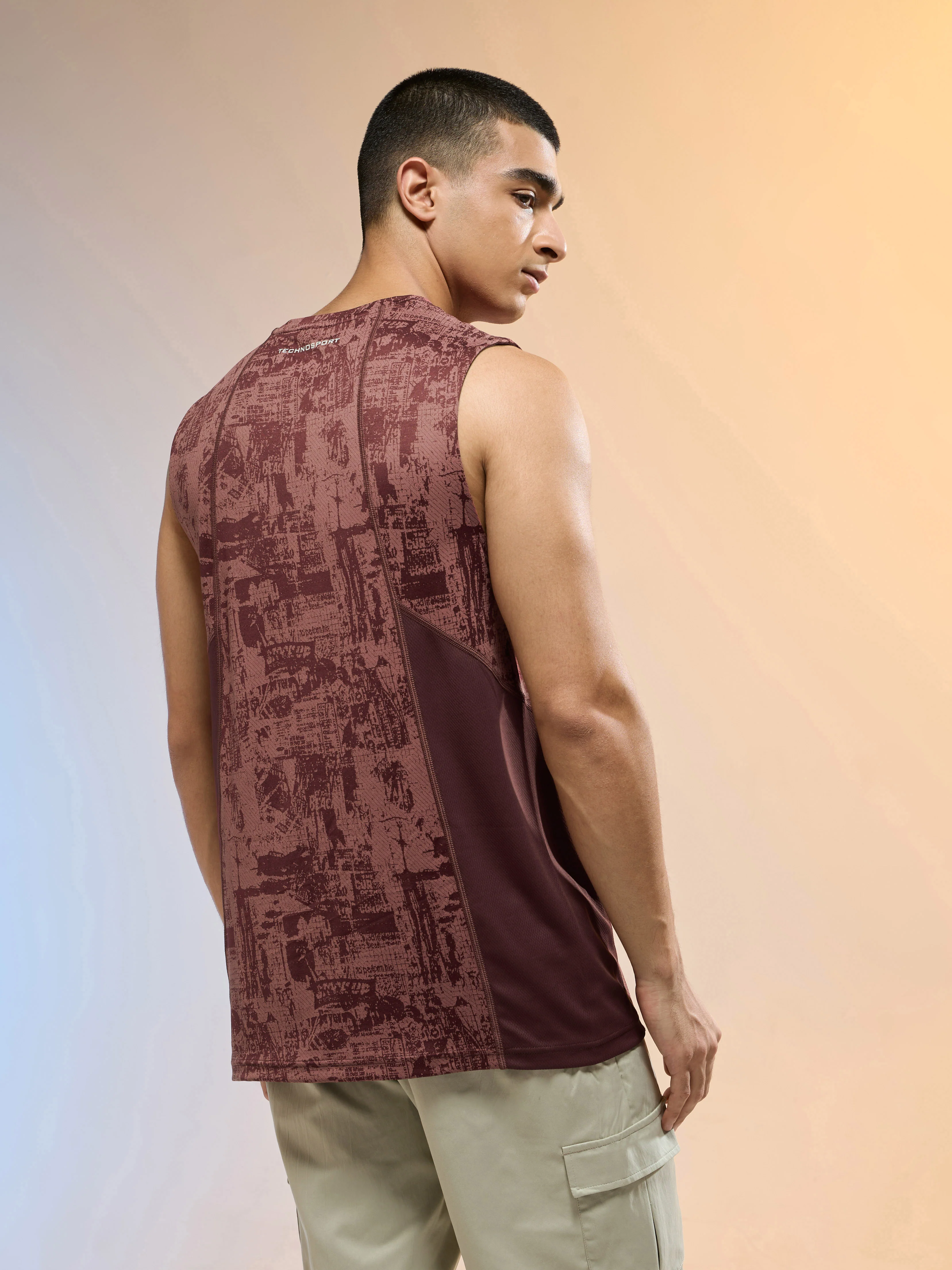 Men Jacquard Slim Fit Round Neck Sports Innerwear Vest with DOUBLE COOL - Image 3