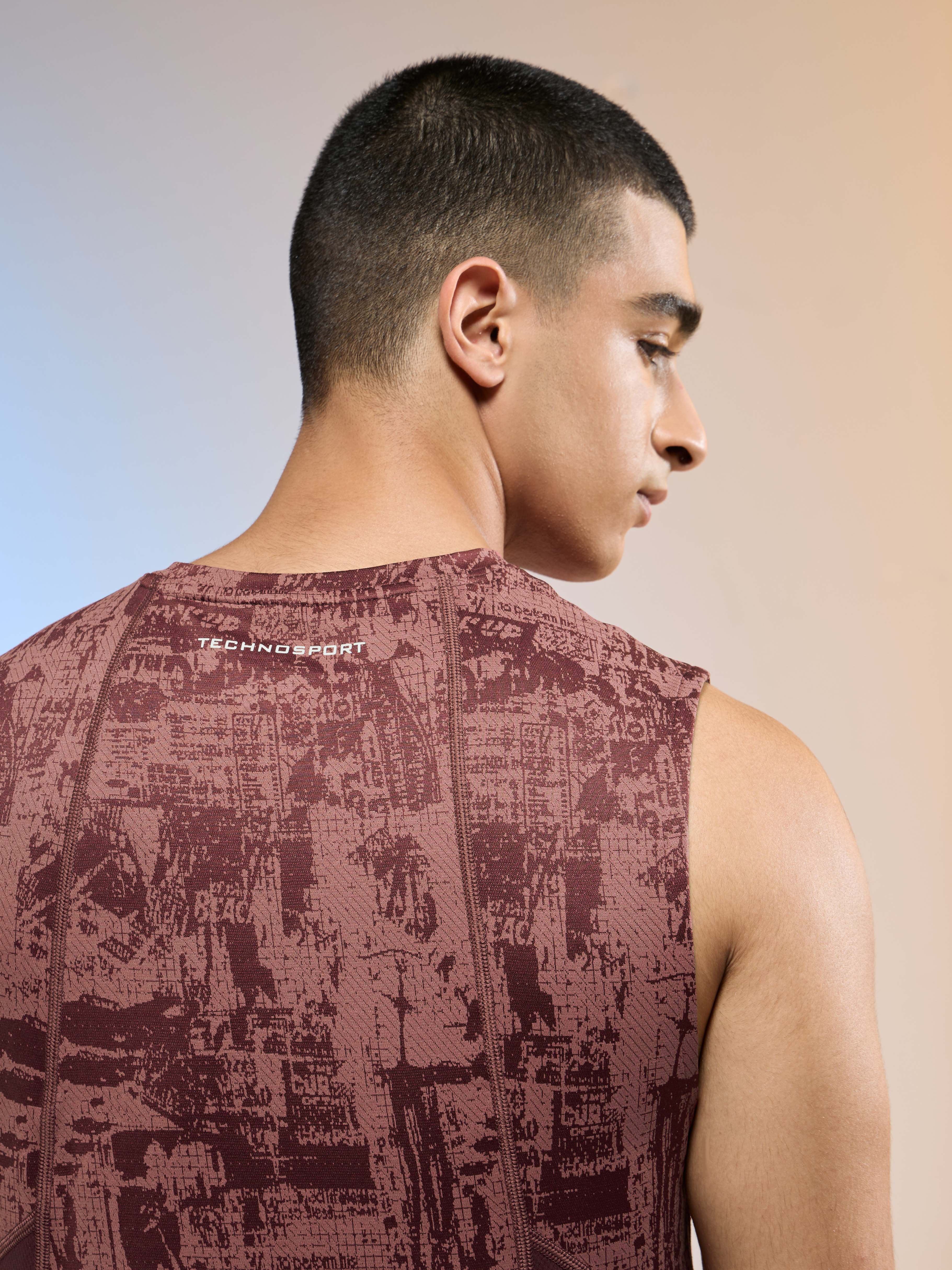 Men Jacquard Slim Fit Round Neck Sports Innerwear Vest with DOUBLE COOL - Image 7