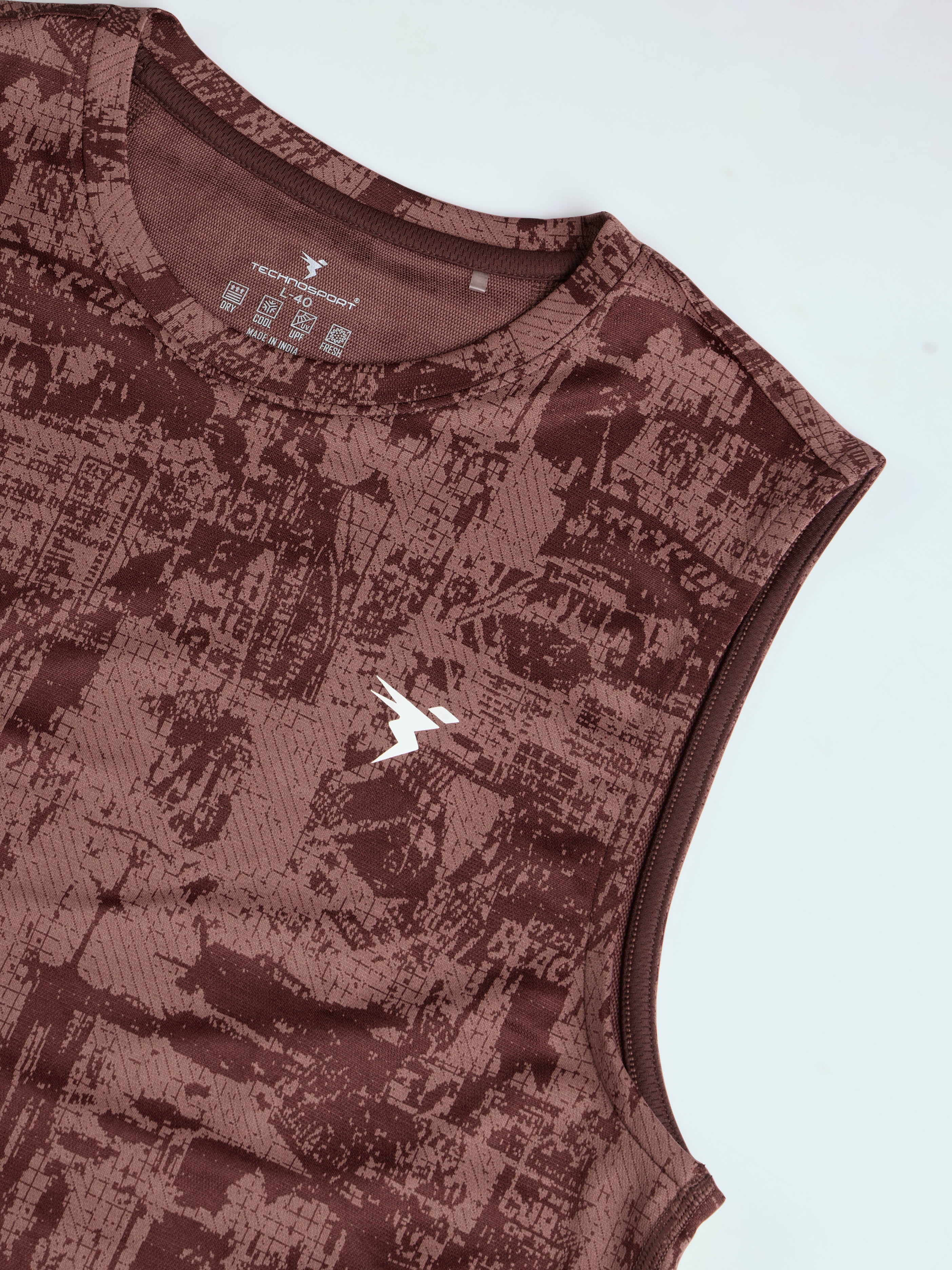 Men Jacquard Slim Fit Round Neck Sports Innerwear Vest with DOUBLE COOL - Image 8
