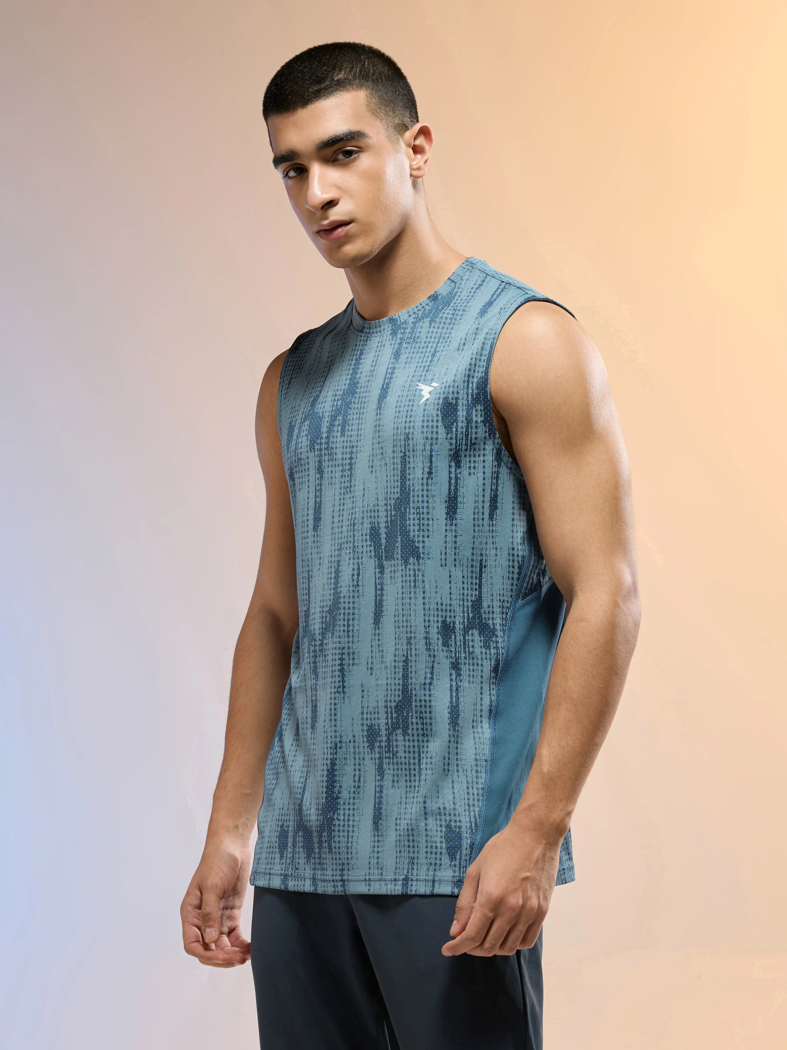 Men Jacquard Slim Fit Round Neck Sports Innerwear Vest with DOUBLE COOL - Image 4