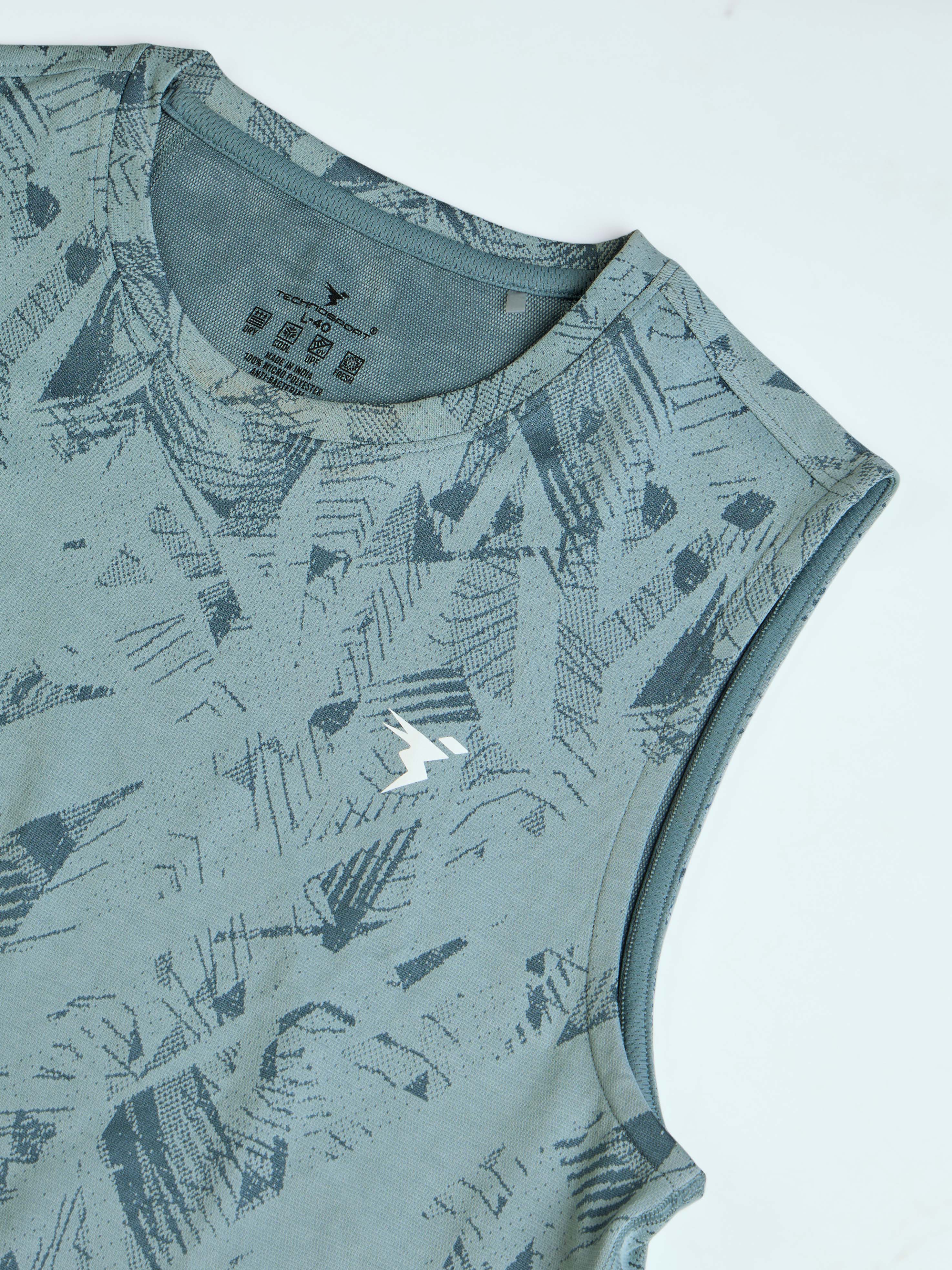 Men Jacquard Slim Fit Round Neck Sports Innerwear Vest with DOUBLE COOL - Image 7