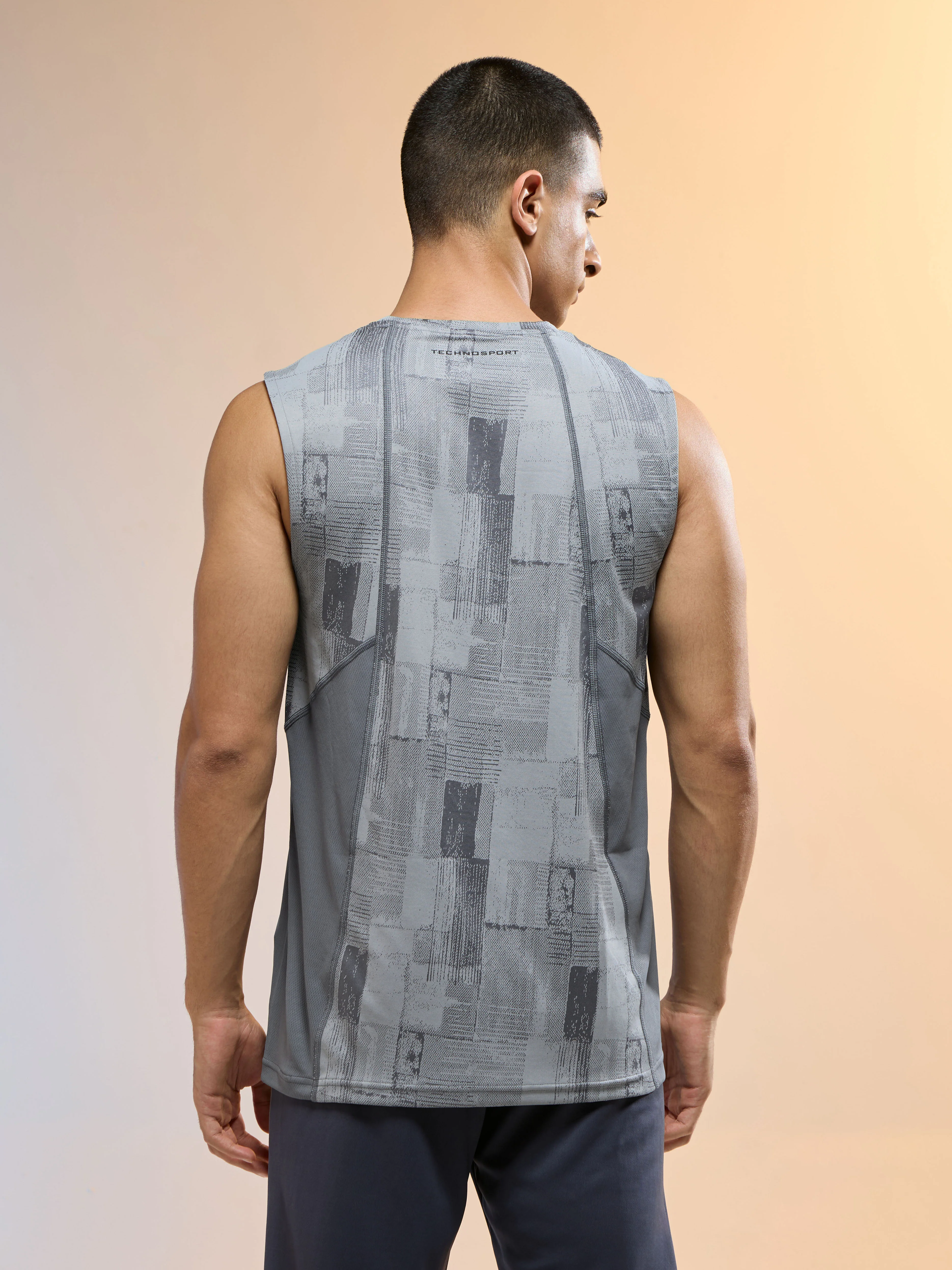 Men Jacquard Slim Fit Round Neck Sports Innerwear Vest with DOUBLE COOL - Image 3