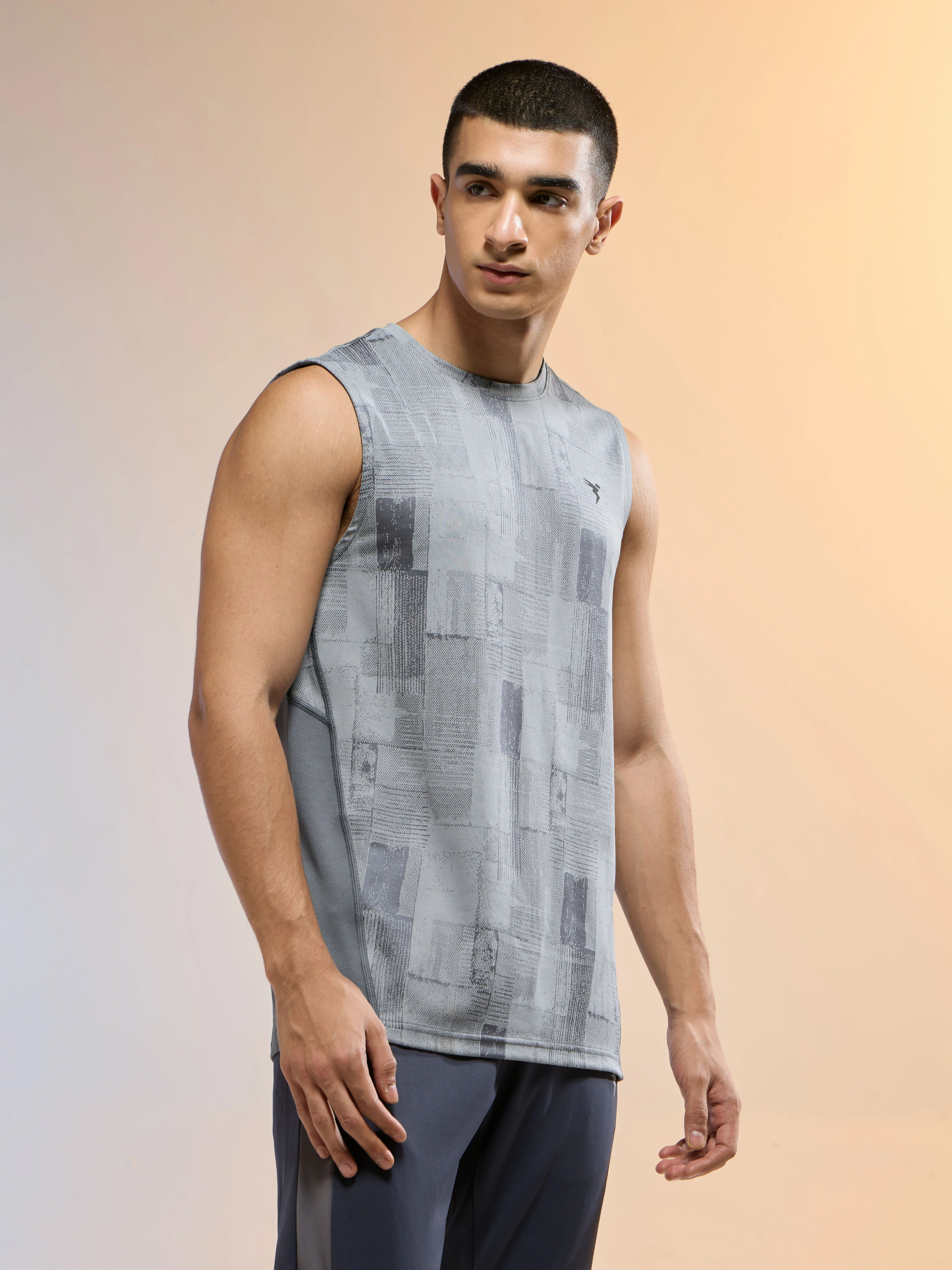 Men Jacquard Slim Fit Round Neck Sports Innerwear Vest with DOUBLE COOL - Image 4