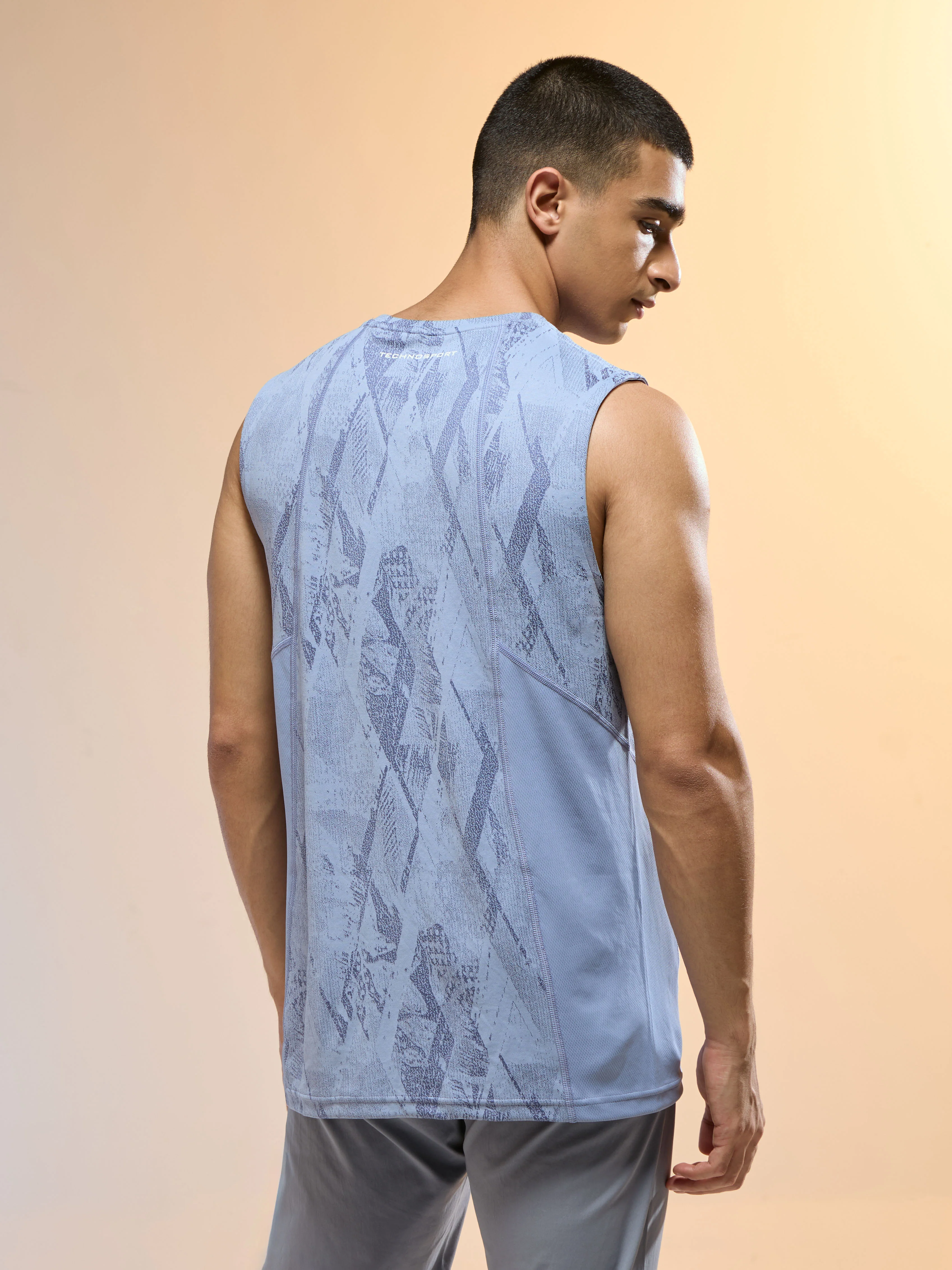 Men Jacquard Slim Fit Round Neck Sports Innerwear Vest with DOUBLE COOL - Image 3