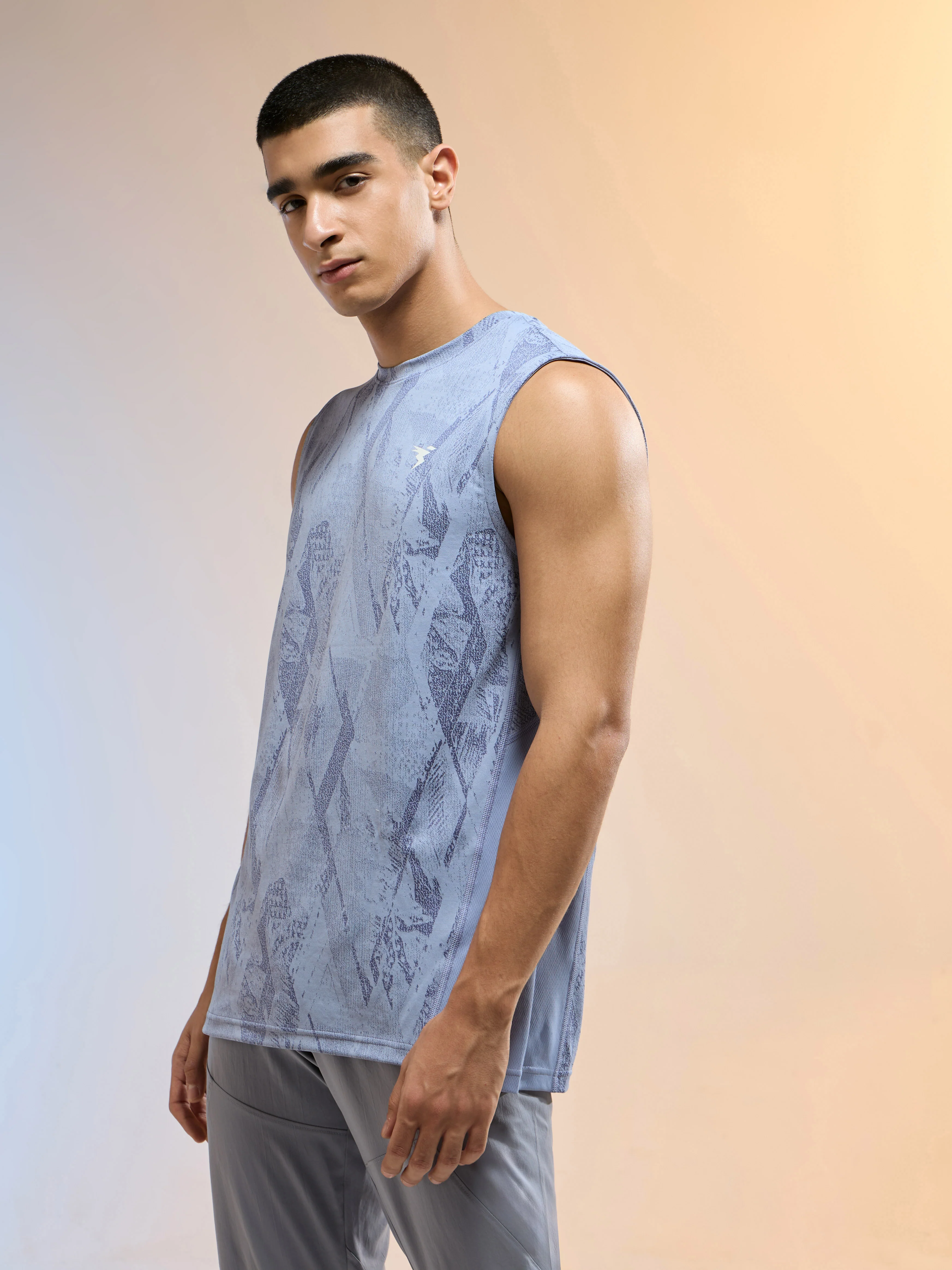 Men Jacquard Slim Fit Round Neck Sports Innerwear Vest with DOUBLE COOL - Image 4