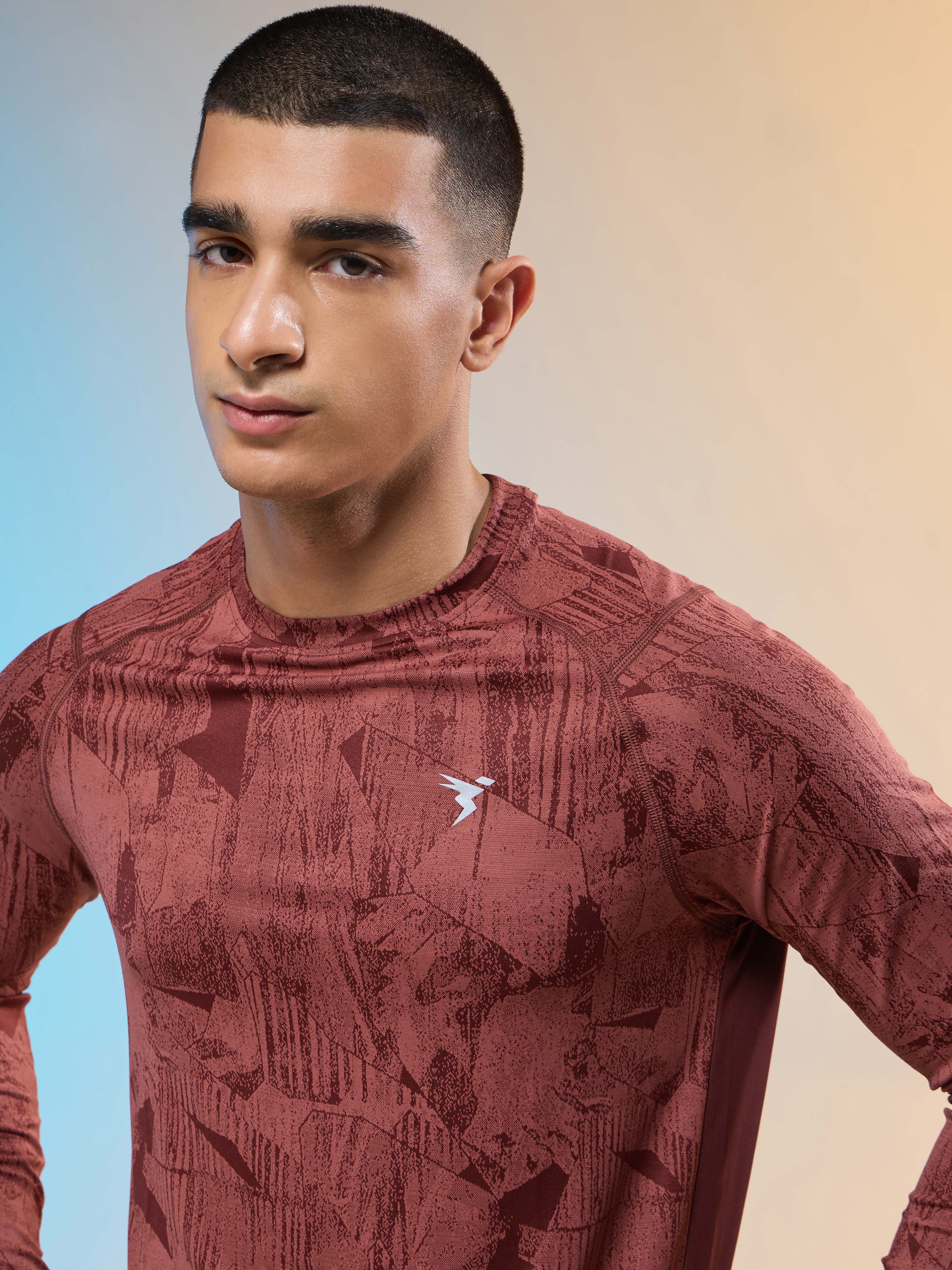 Men Jacquard Slim Fit Round Neck T-shirt with DOUBLE COOL - Image 6