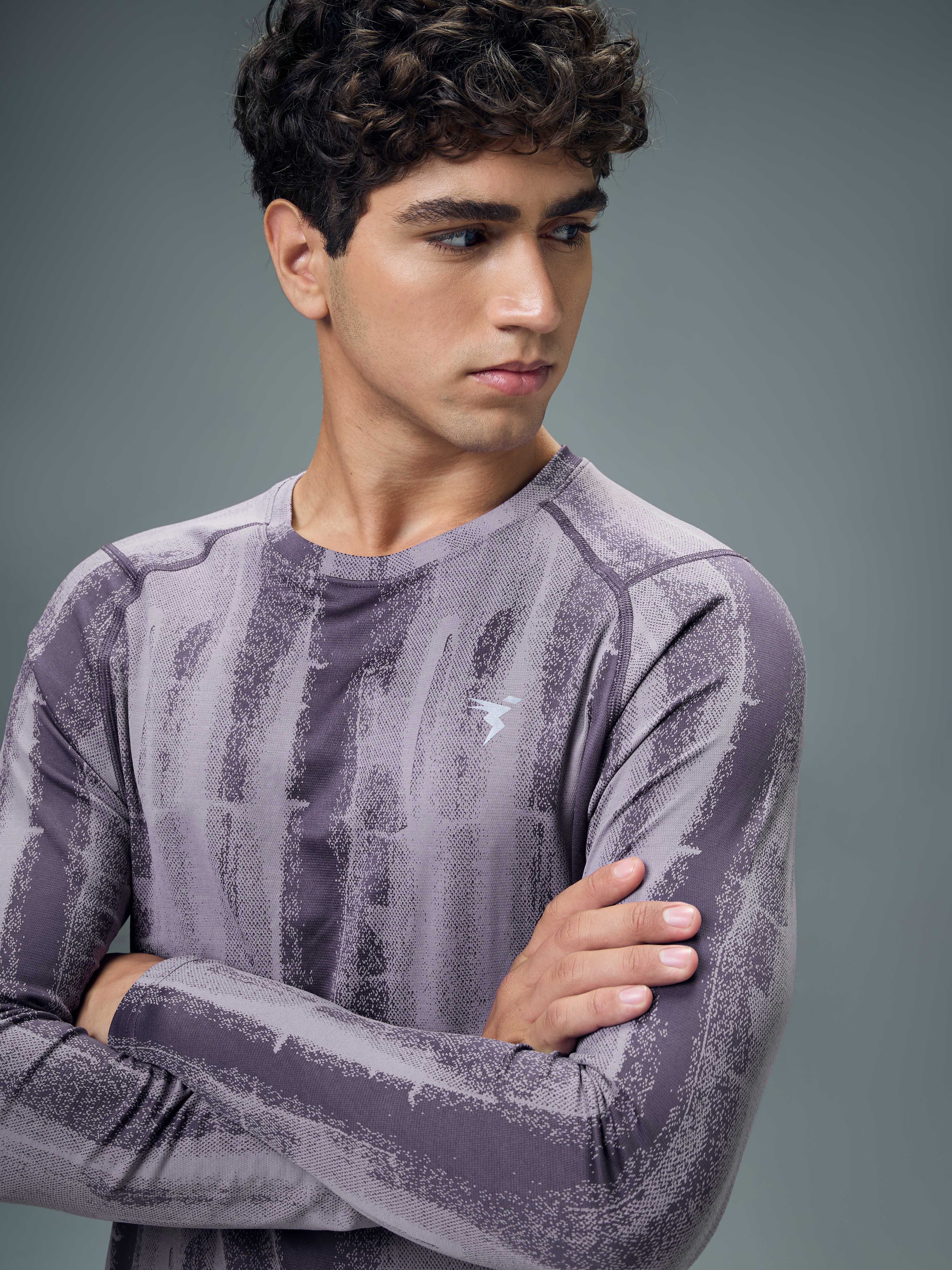Men Jacquard Slim Fit Round Neck T-shirt with DOUBLE COOL - Image 6