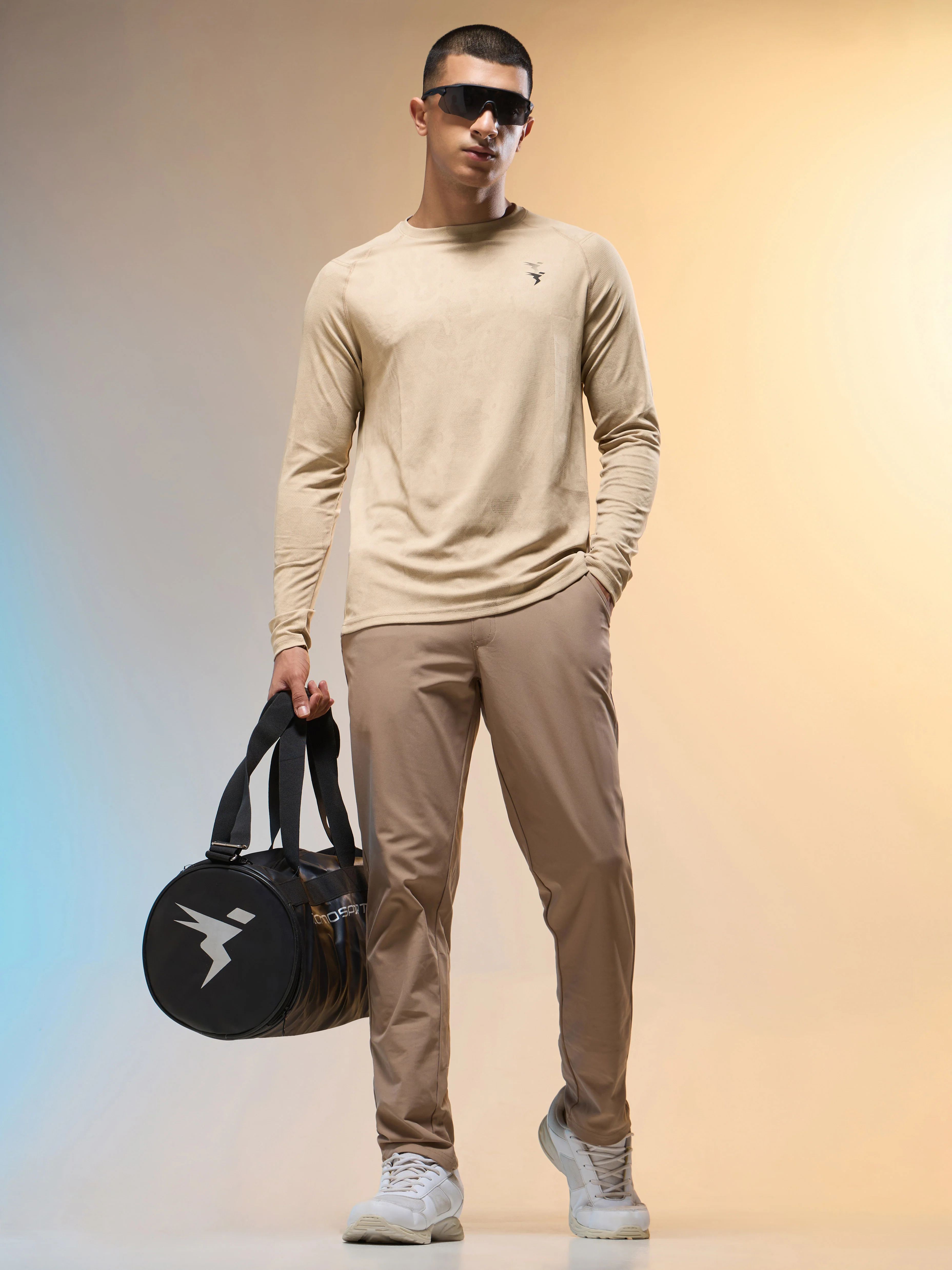 Men Jacquard Slim Fit Round Neck T-shirt with DOUBLE COOL - Image 5