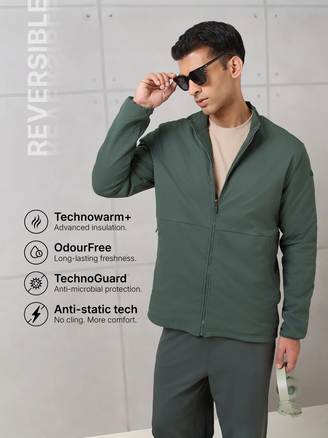 Men Kangaroo Pocket Reversible Winter Jacket with TECHNOWARM+ - Image 2