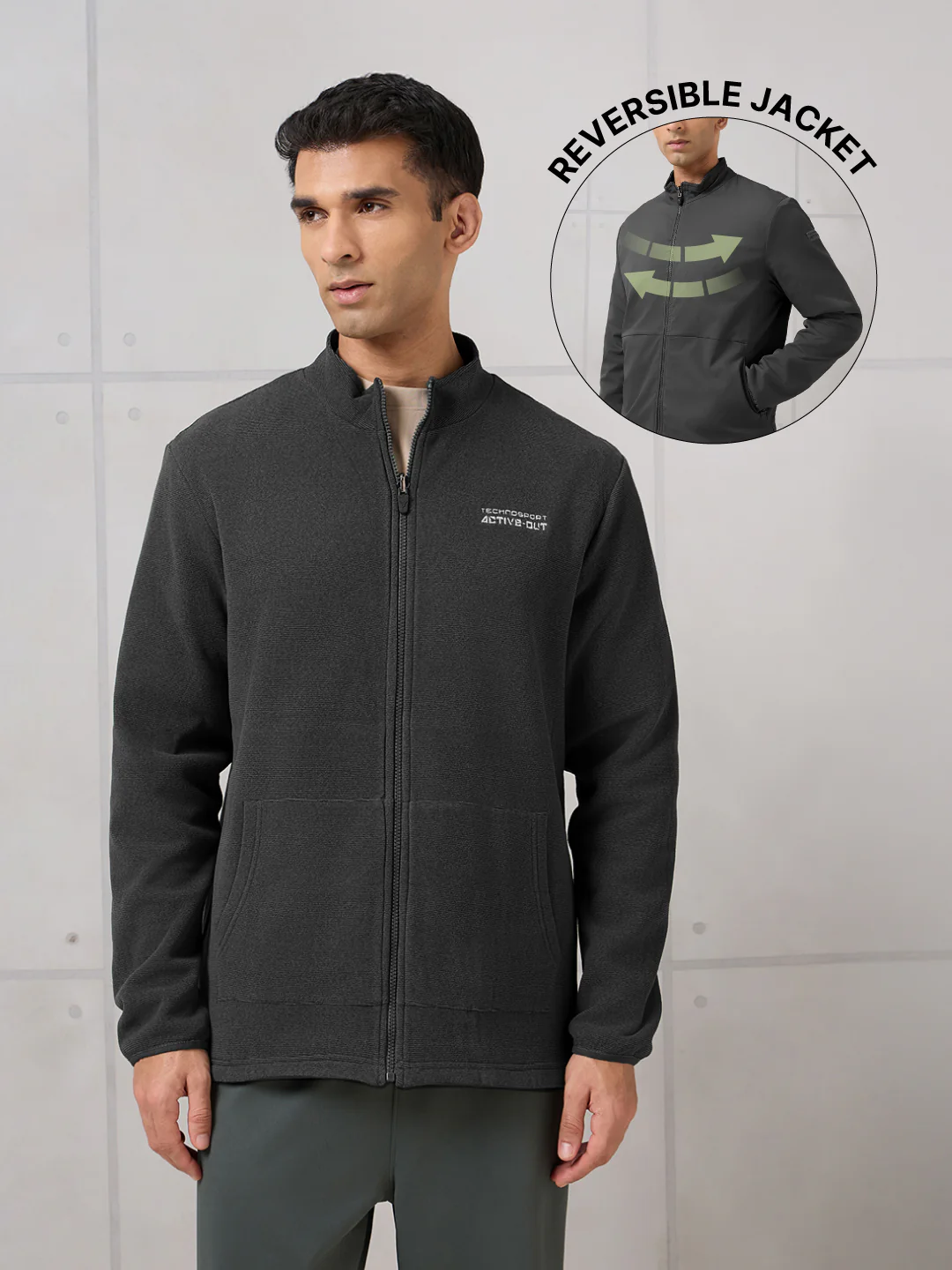 Men Kangaroo Pocket Reversible Winter Jacket with TECHNOWARM+ - Image 12