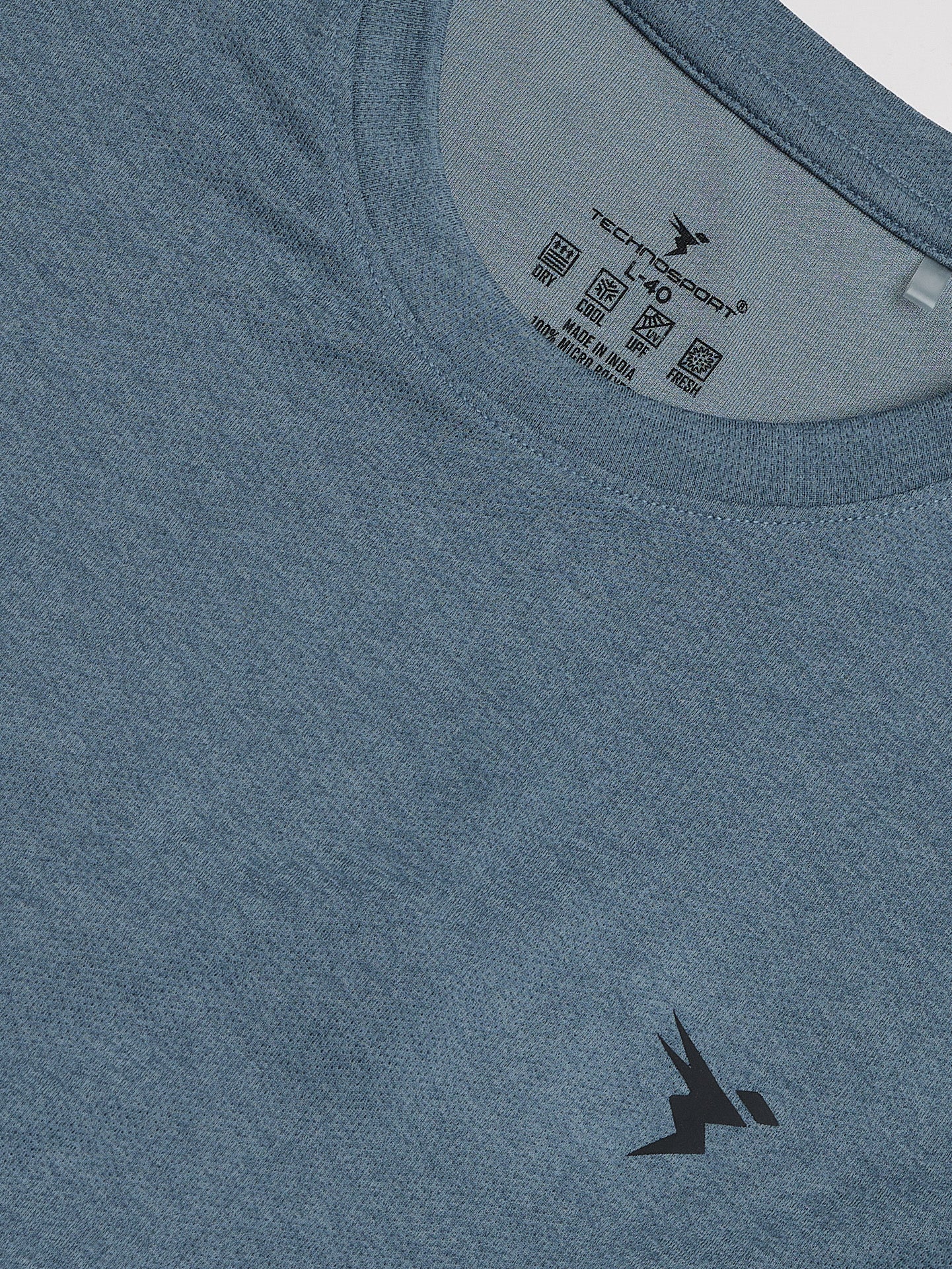 Men Melange Slim Fit Crew Neck T-shirt with DOUBLE COOL - Image 7