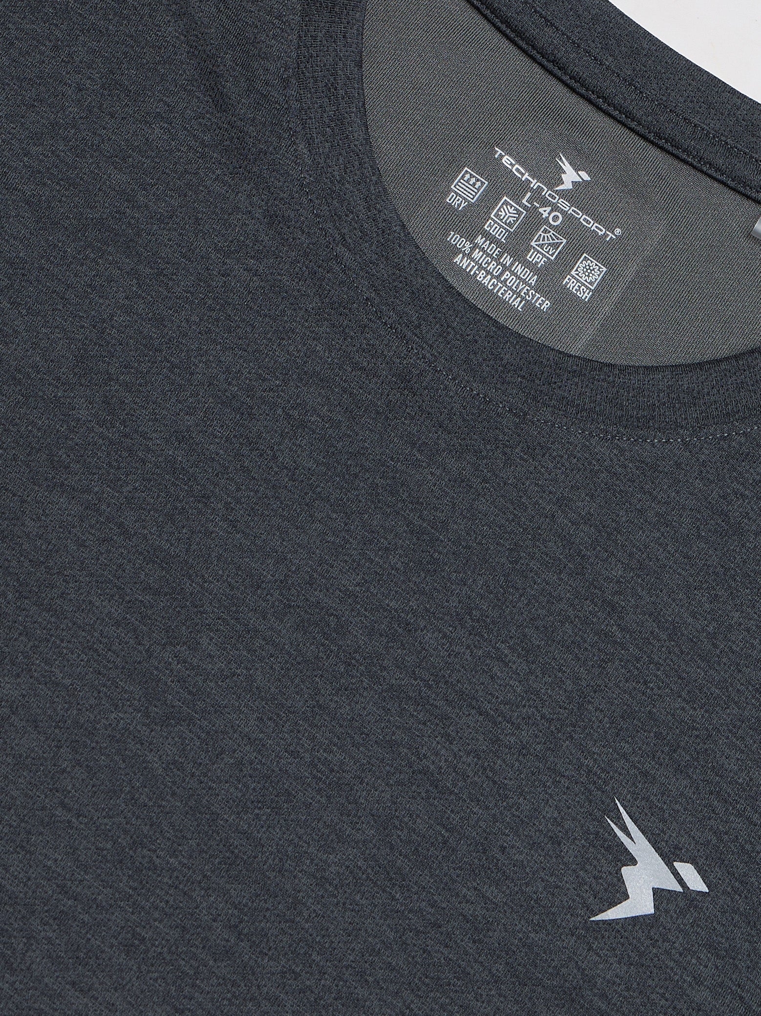 Men Melange Slim Fit Crew Neck T-shirt with DOUBLE COOL - Image 7