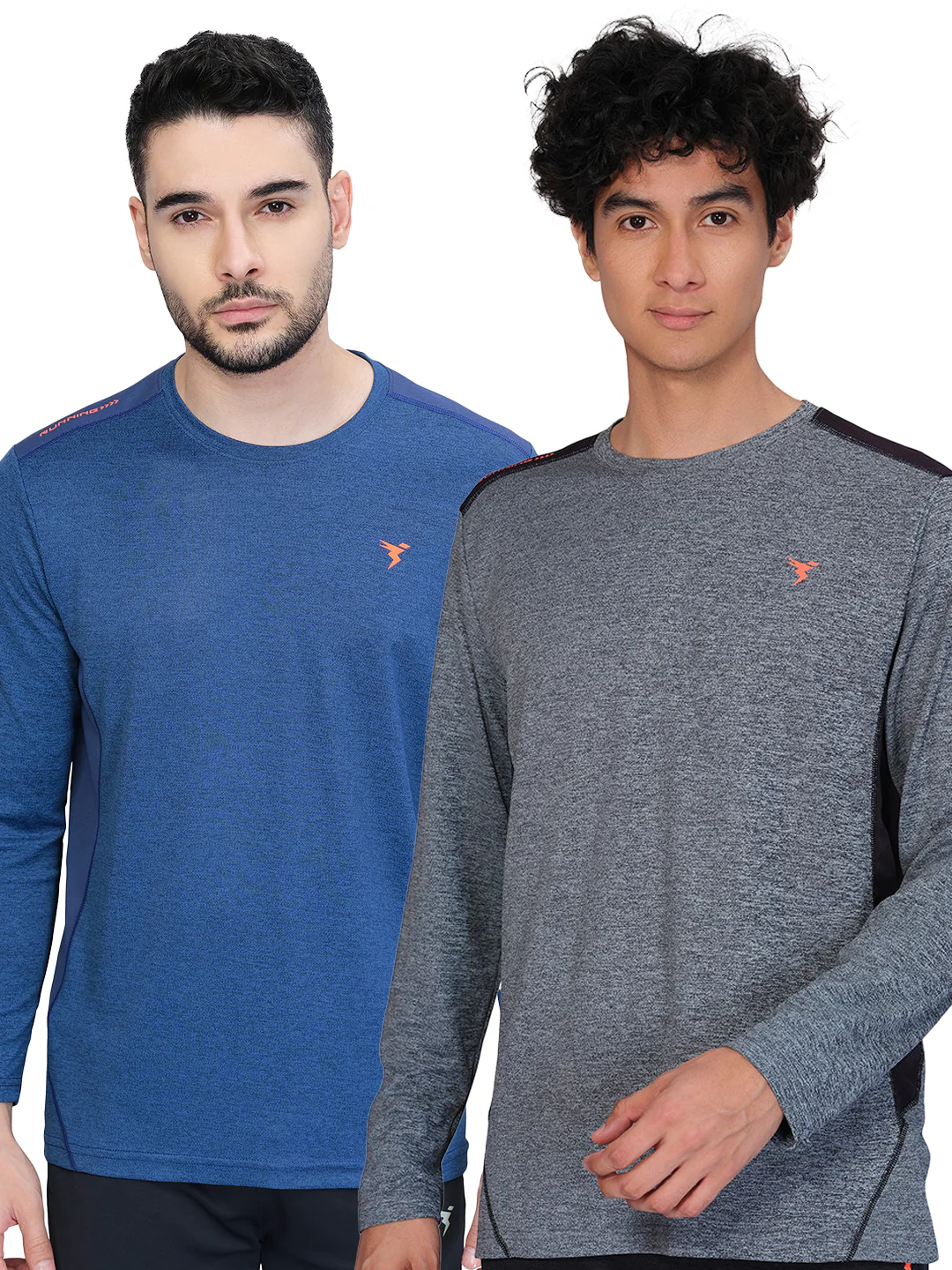 Men Melange Slim Fit Crew Neck T-shirt with DOUBLE COOL (Pack of 2)