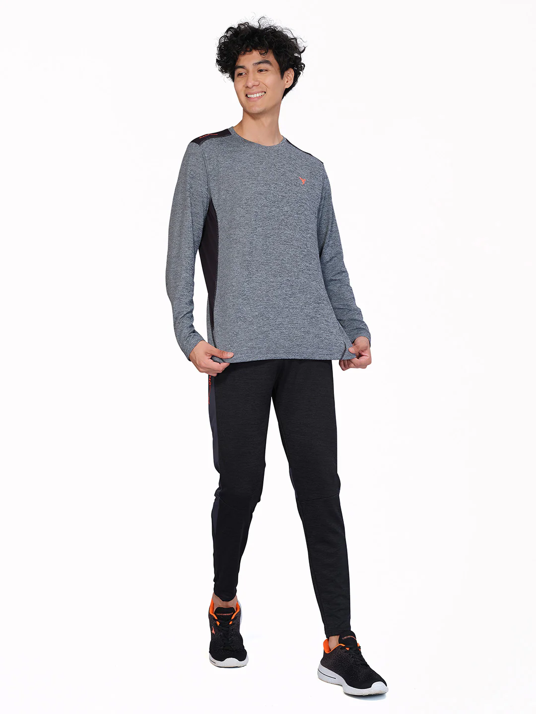 Men Melange Slim Fit Crew Neck T-shirt with DOUBLE COOL (Pack of 2) - Image 5