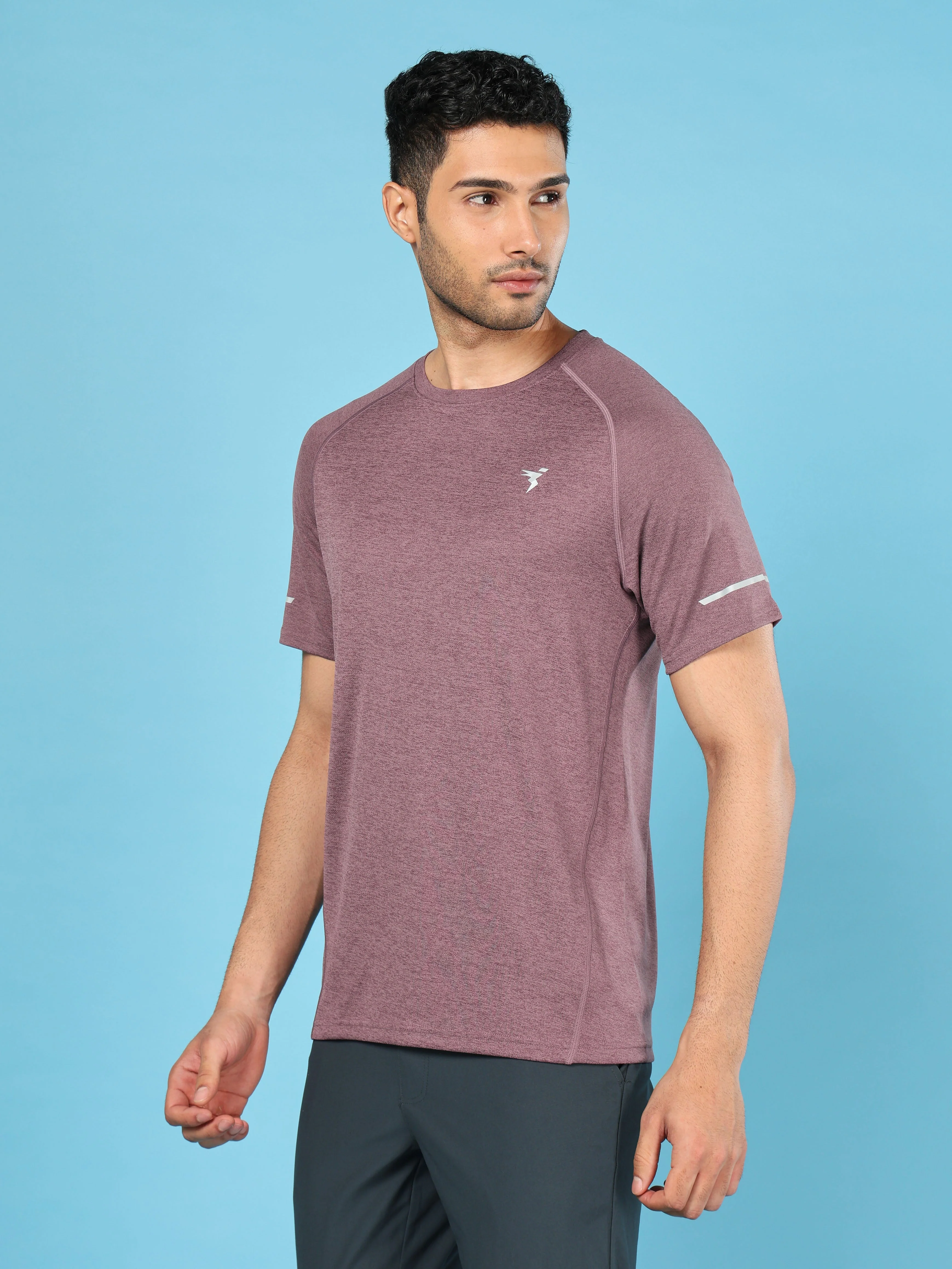 Men Melange Slim Fit Crew Neck T-shirt with DOUBLECOOL - Image 4