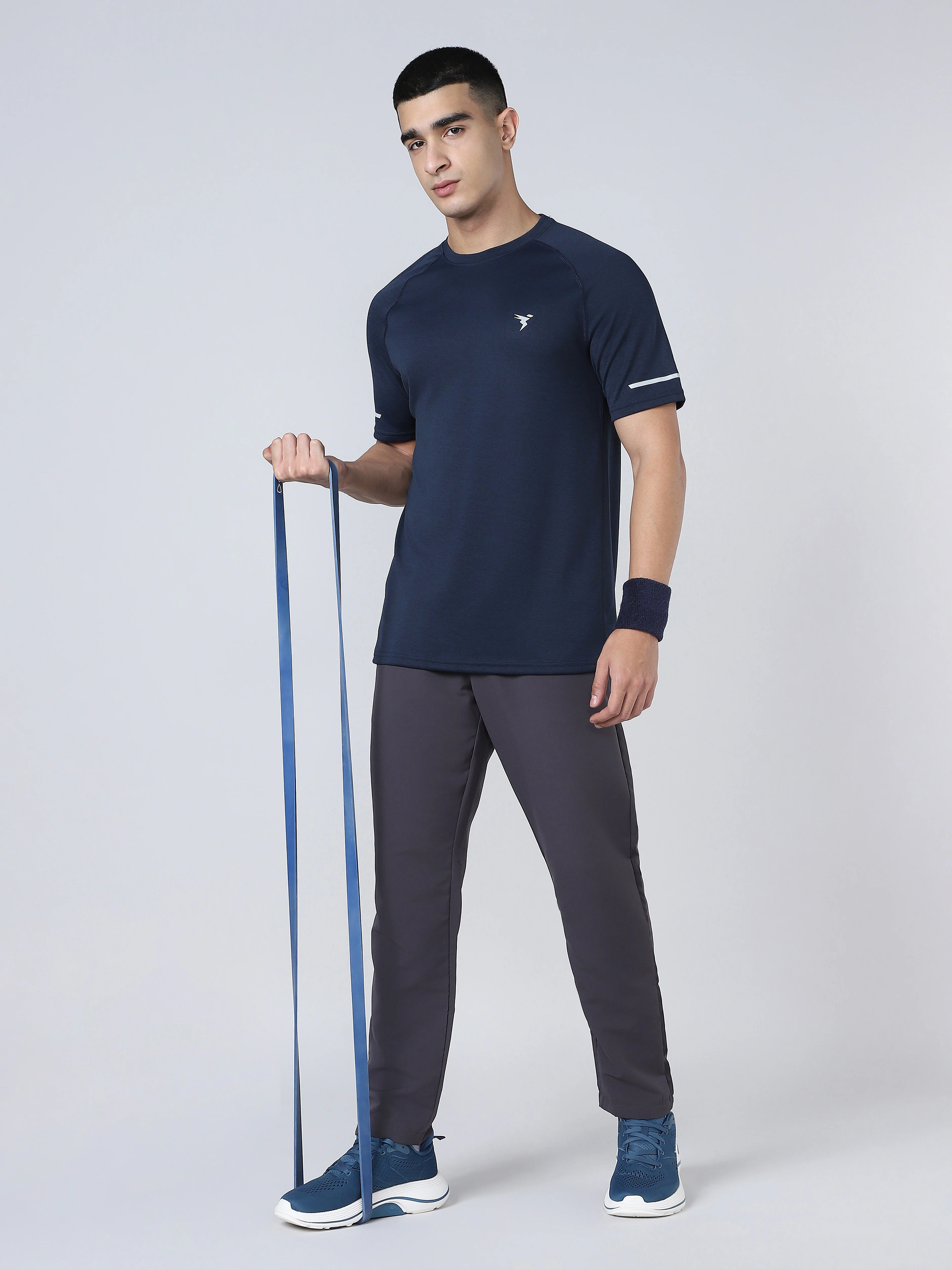 Men Melange Slim Fit Crew Neck T-shirt with DOUBLECOOL - Image 5