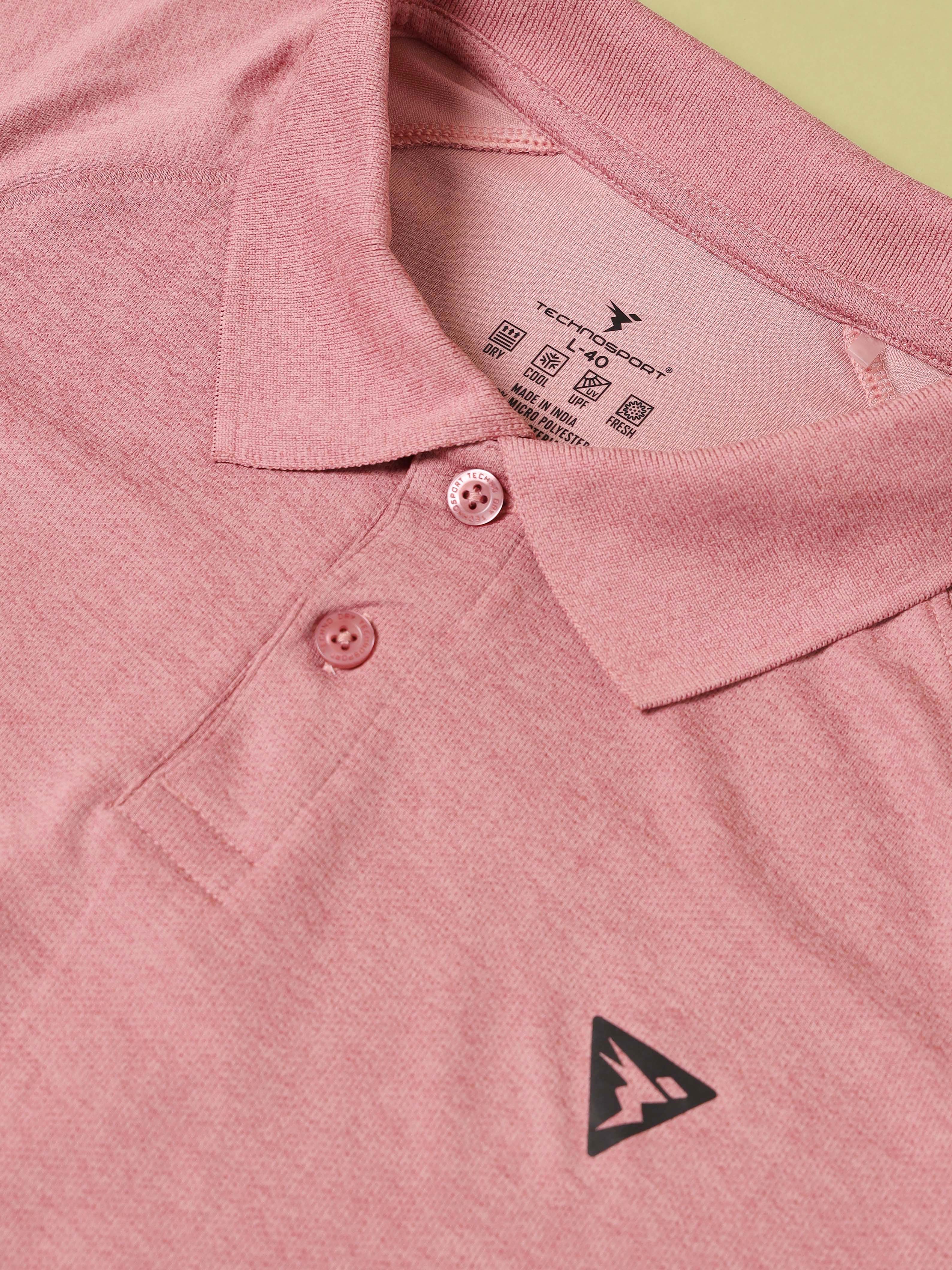 Men Melange Slim Fit Polo T-shirt with DOUBLE COOL - Image 7
